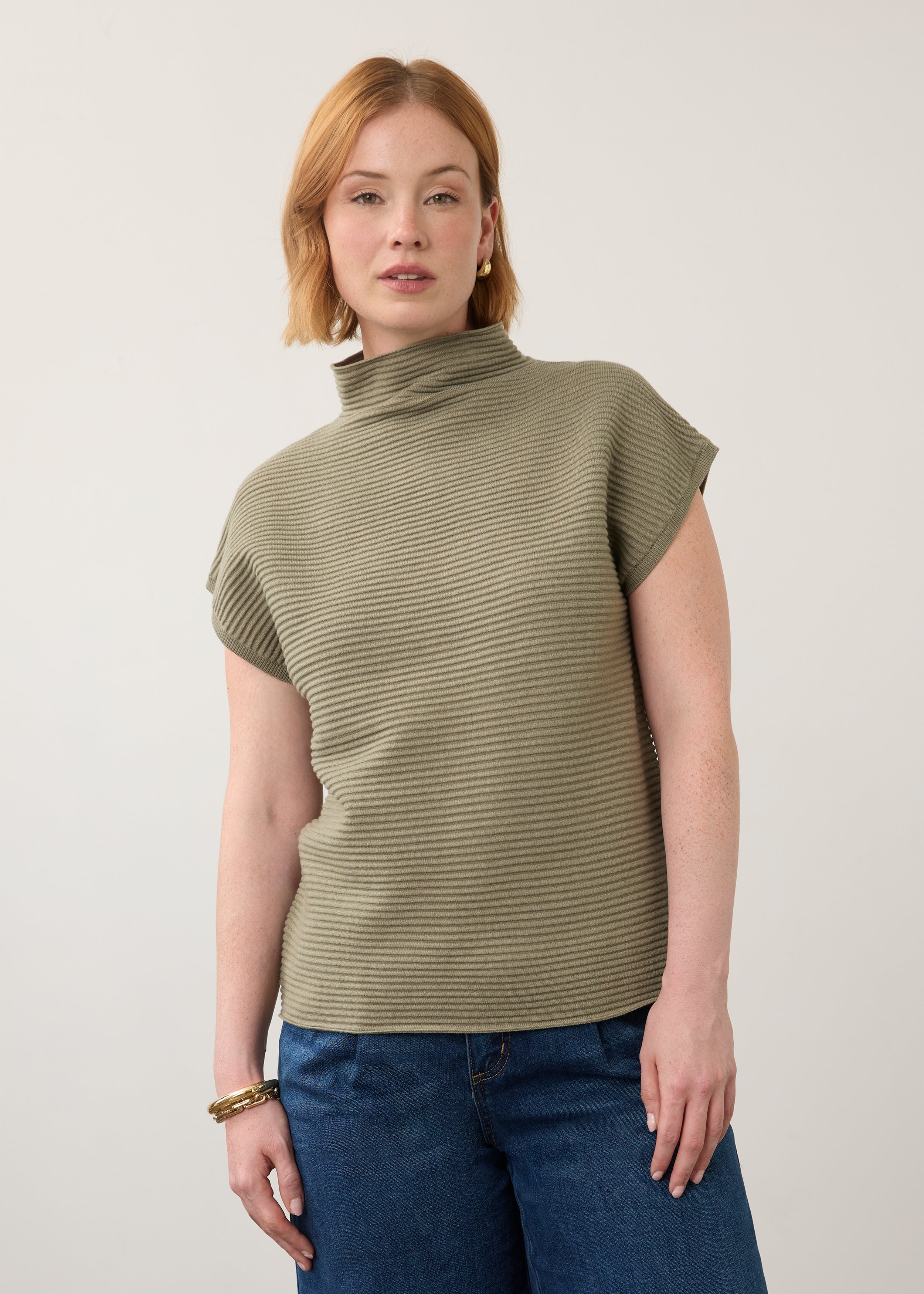 Ottoman Cap Sleeve Sweater (1012203)