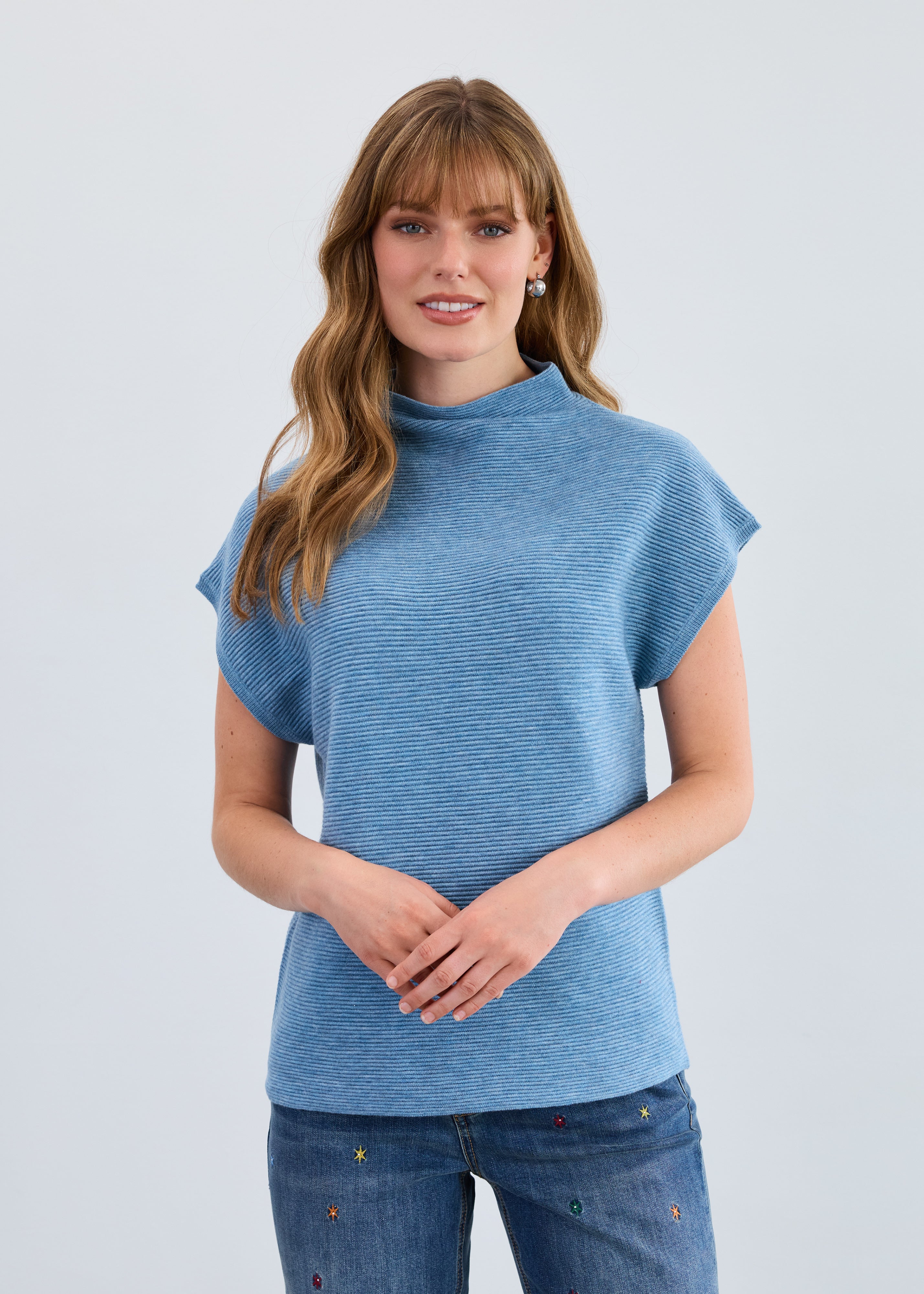 Ottoman Cap Sleeve Sweater (1012333)