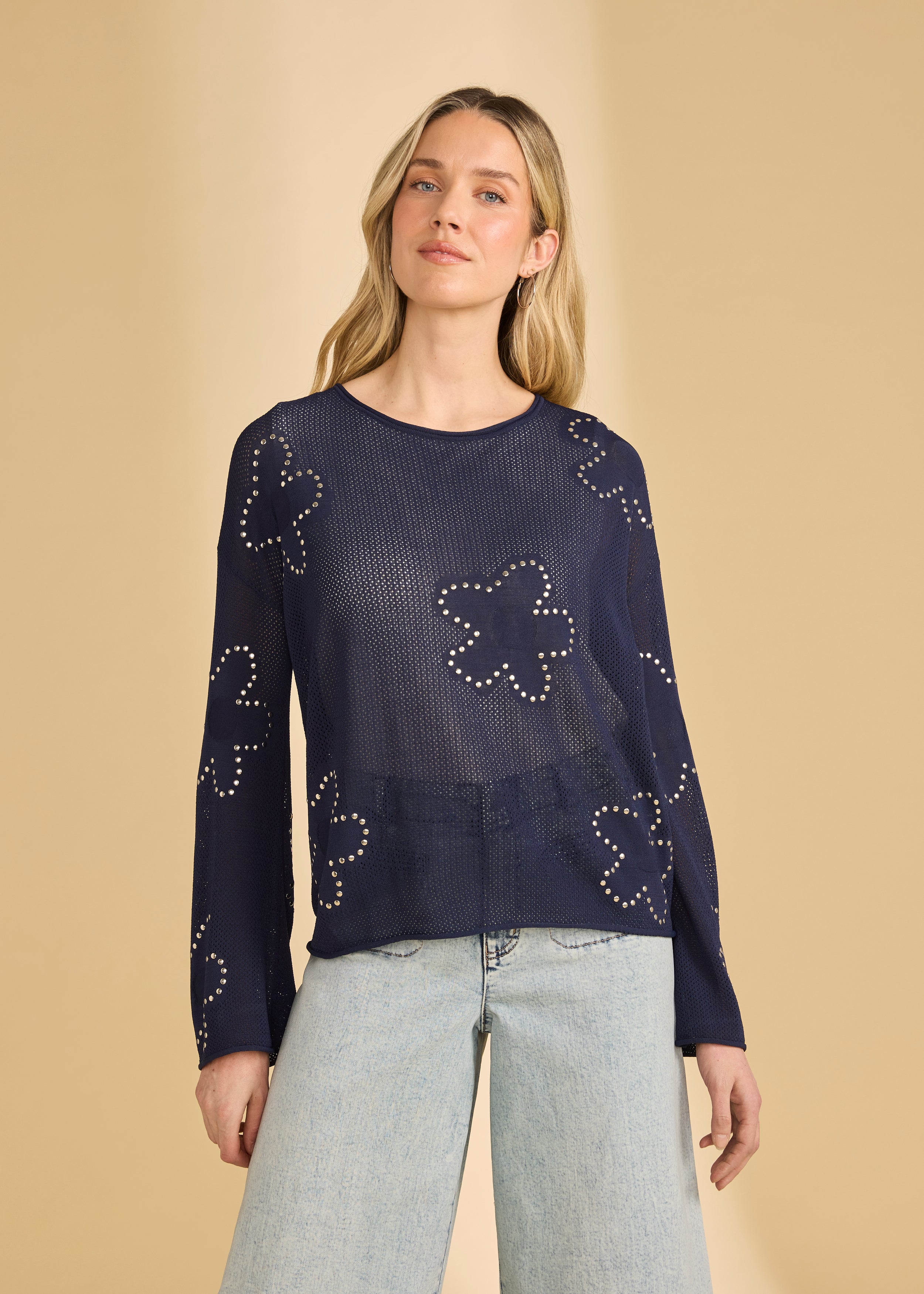 Fine Gauge Embellished Sweater (1060328)