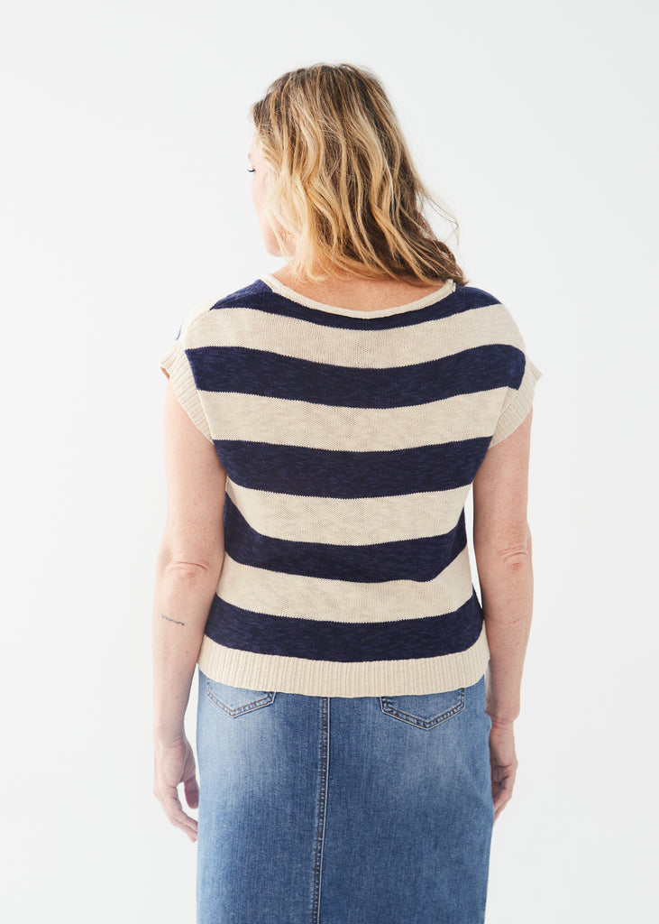 Striped Short Sleeve Sweater (1148932)