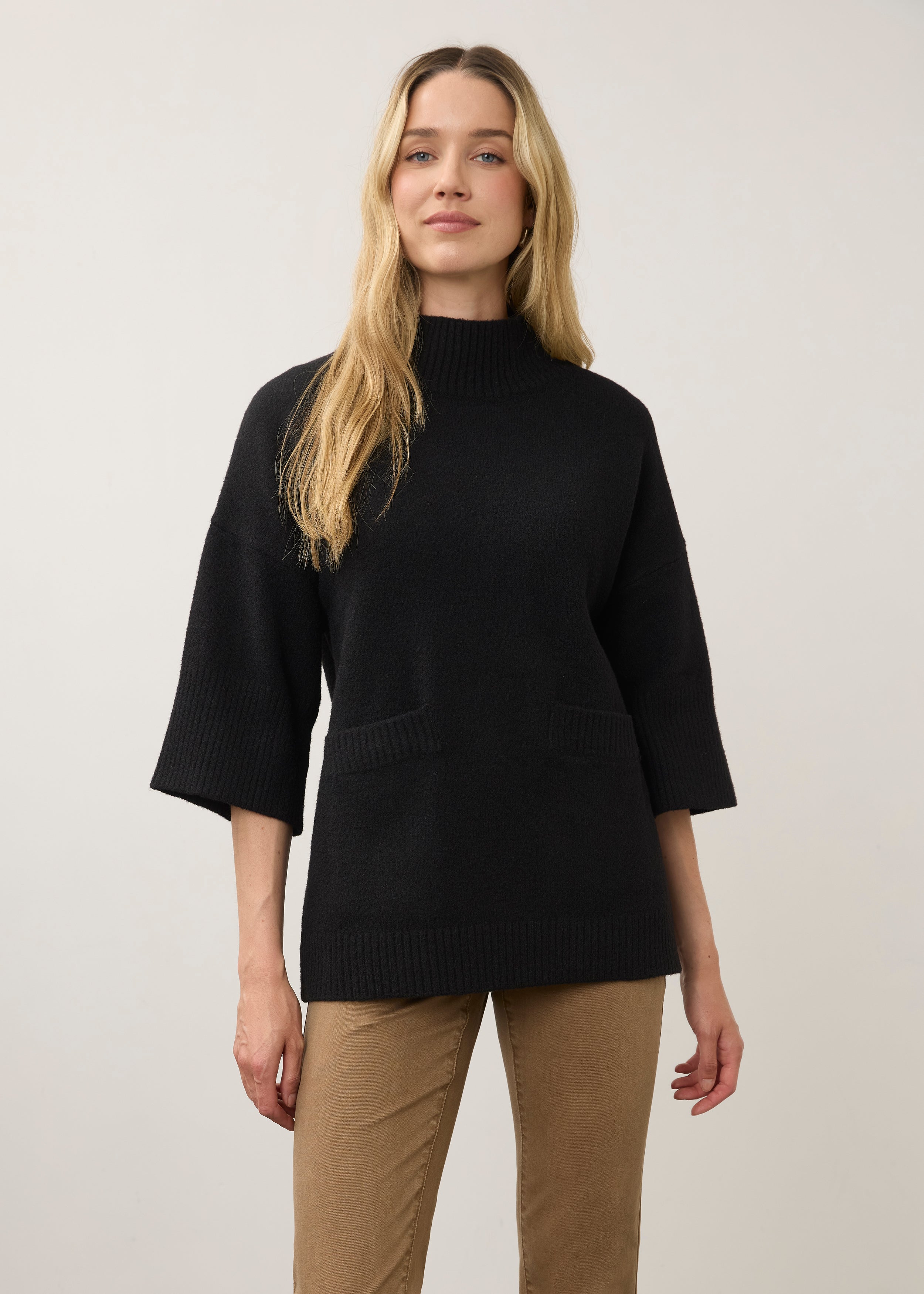 Mock Neck 3/4 Sleeve Sweater (1189223)
