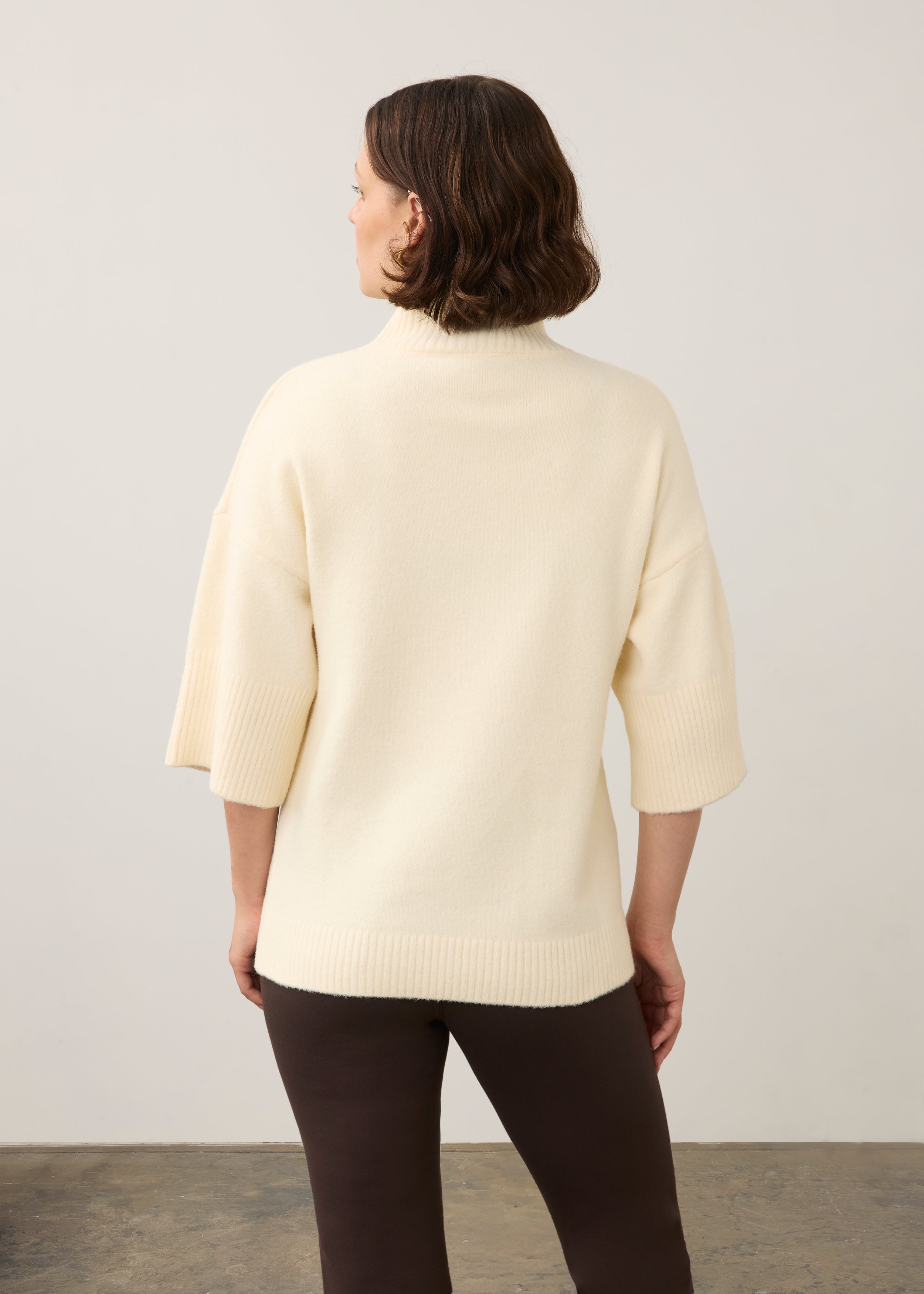 Mock Neck 3/4 Sleeve Sweater (1189223)