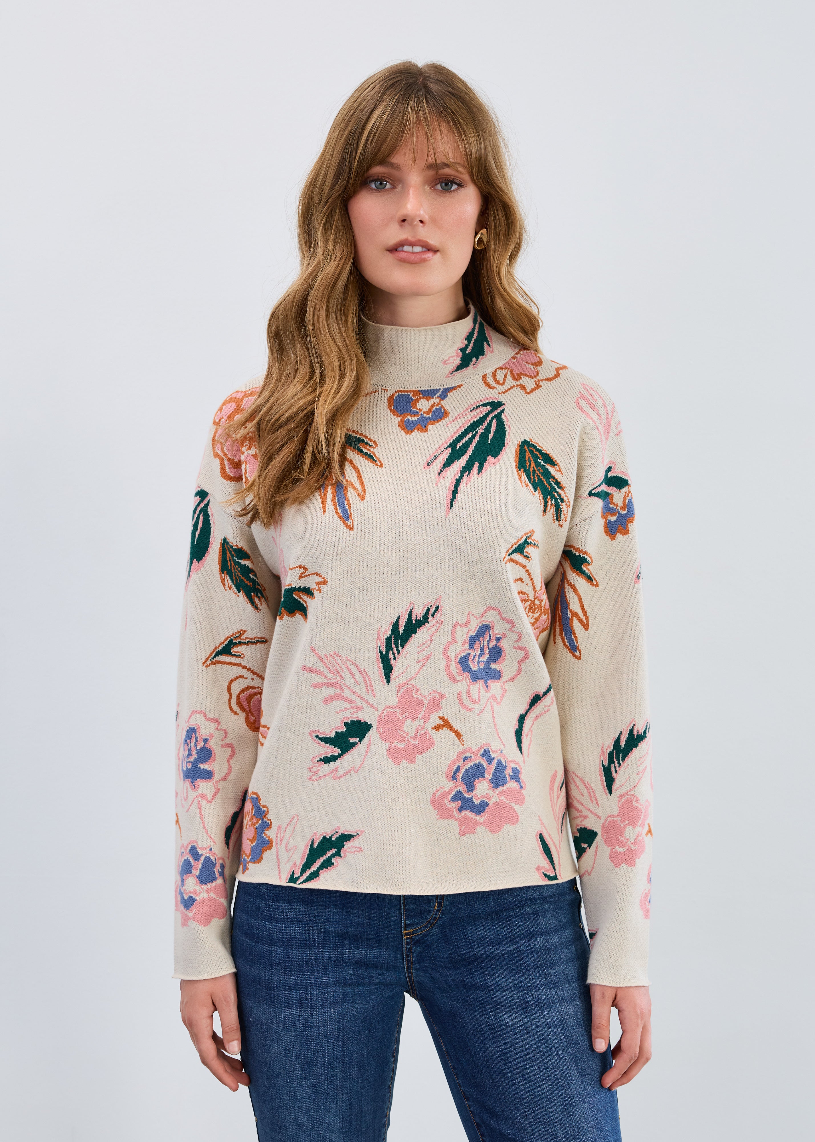 Mock Neck Loose Fit Sweater (1506535)