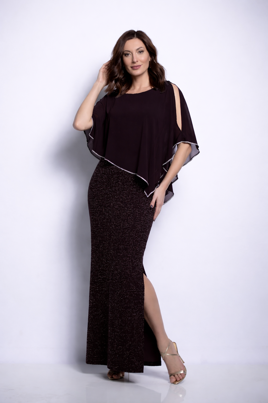 Long Dress with Sheer Overlay (FL0001)