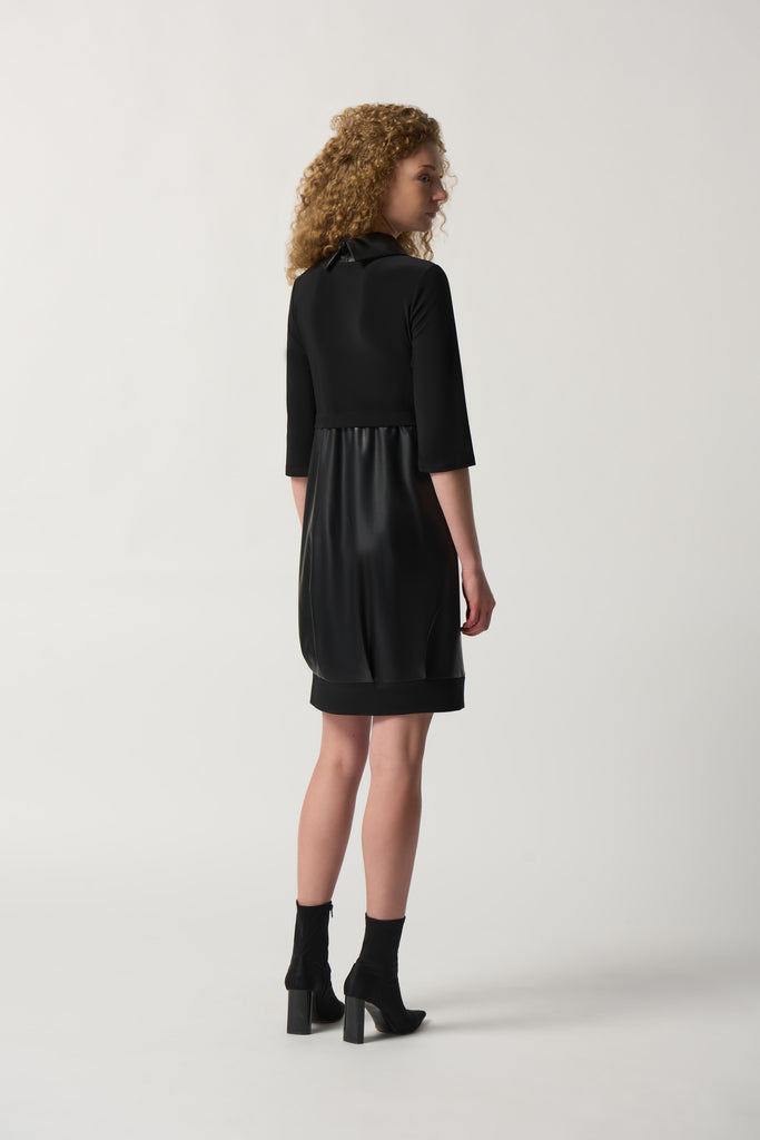 Faux Leather and Knit Cocoon Dress (233091)