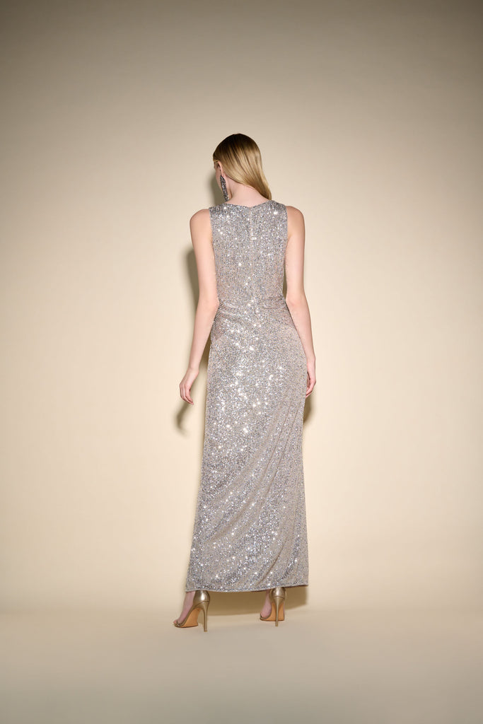 Sequin Ruffle Sleeveless Maxi Dress (JR1092)