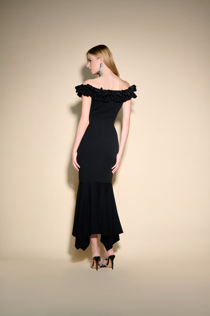 Off the Shoulder Ruffle Gown (JR1066)