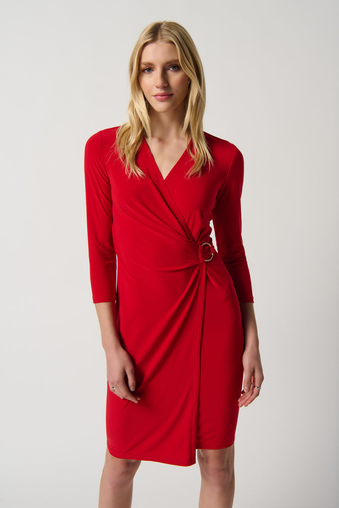 Silky Knit Wrap Dress with O-Ring (234282)
