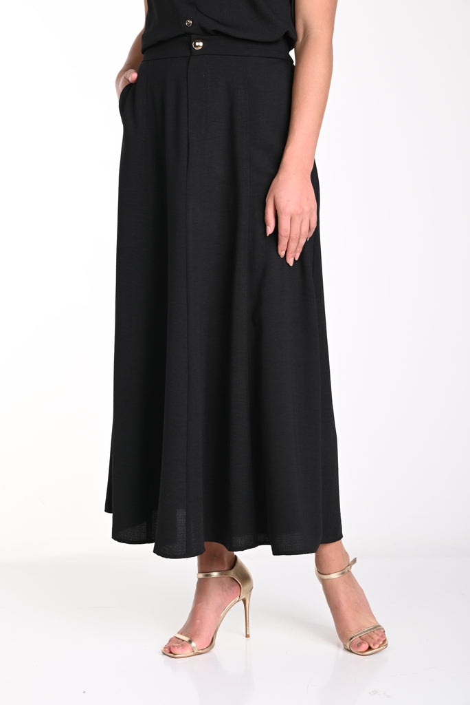 Black Woven Skirt (241114)