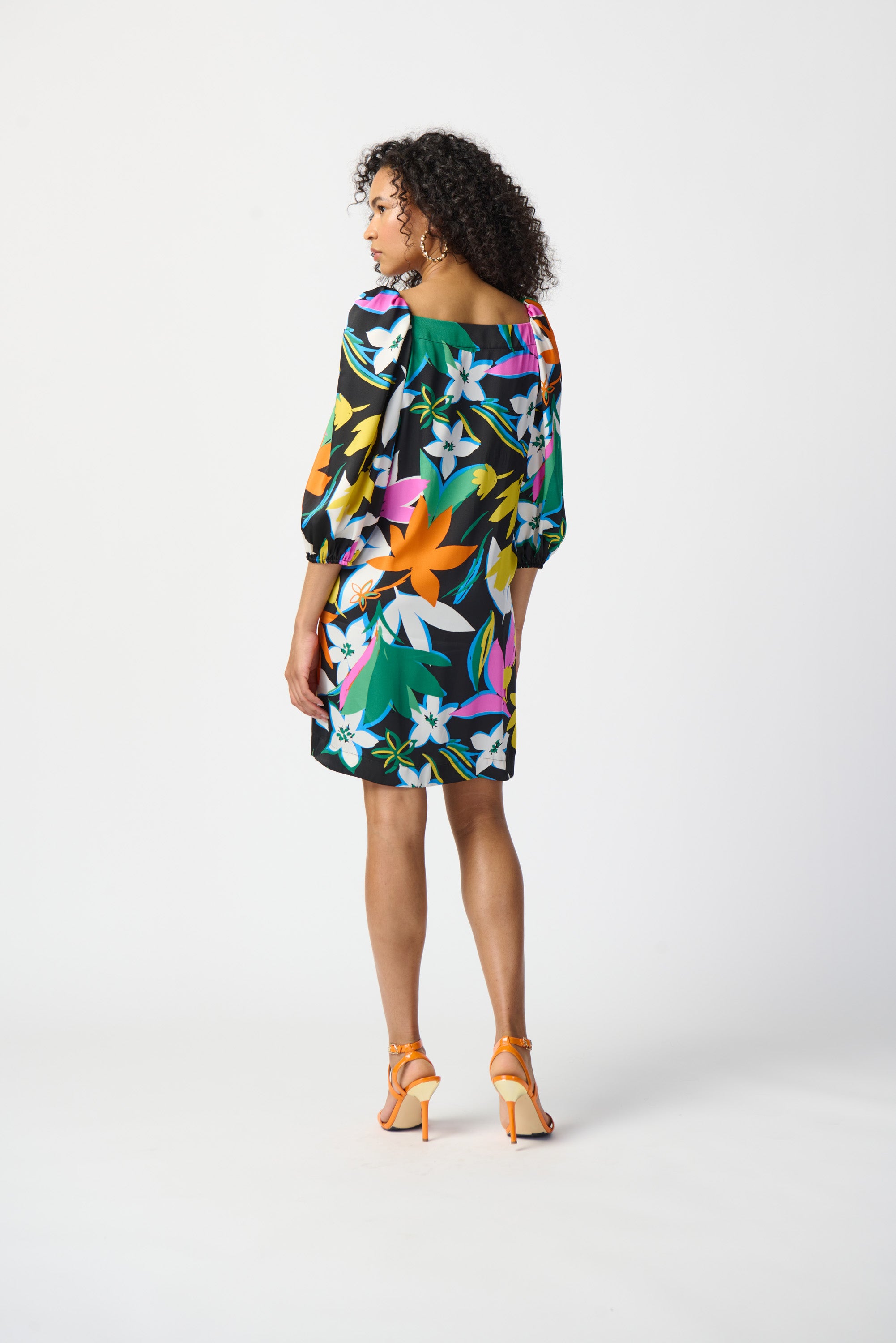 Floral Print Satin Dress (241251)