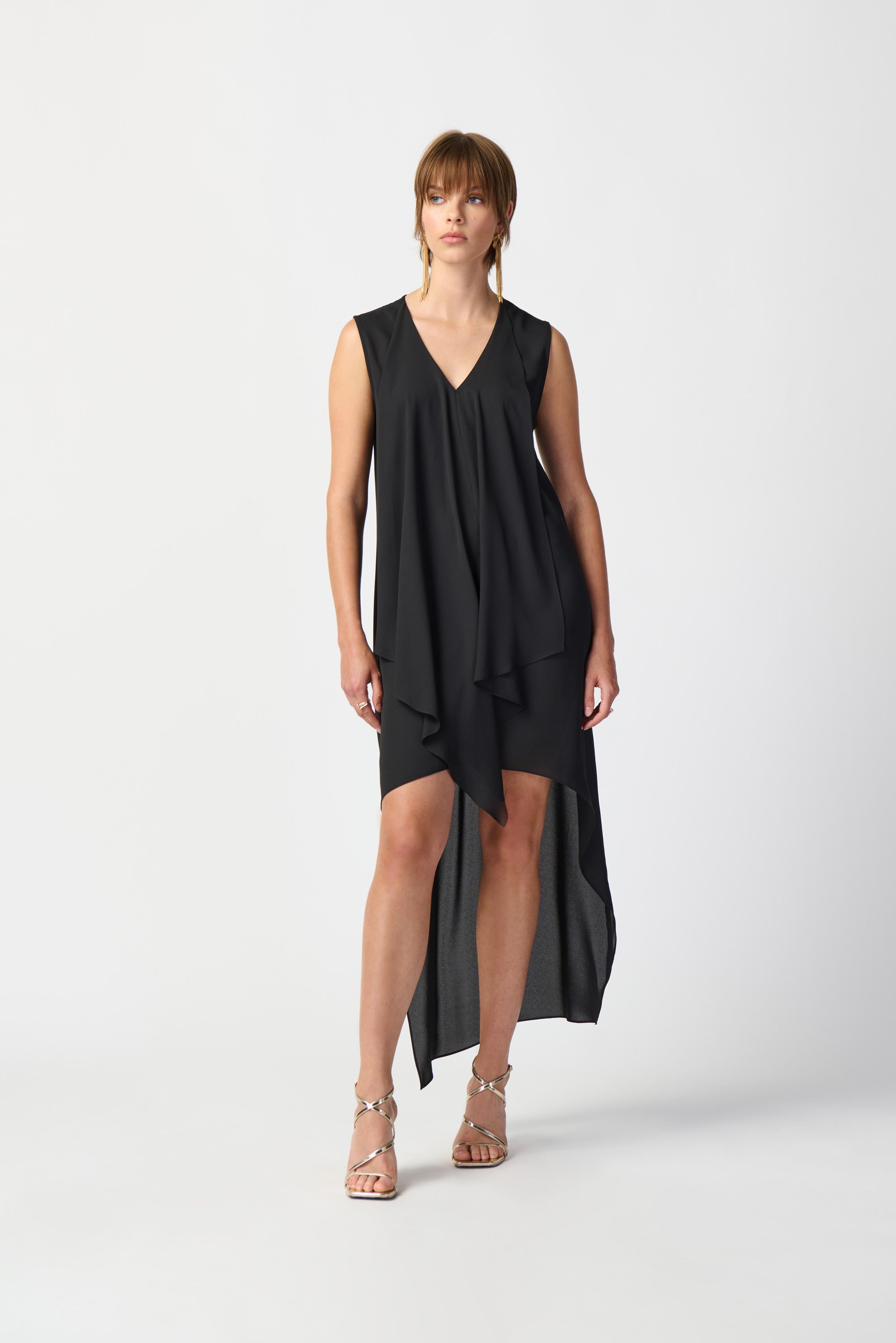 Georgette High-Low Sleeveless Dress (241260)