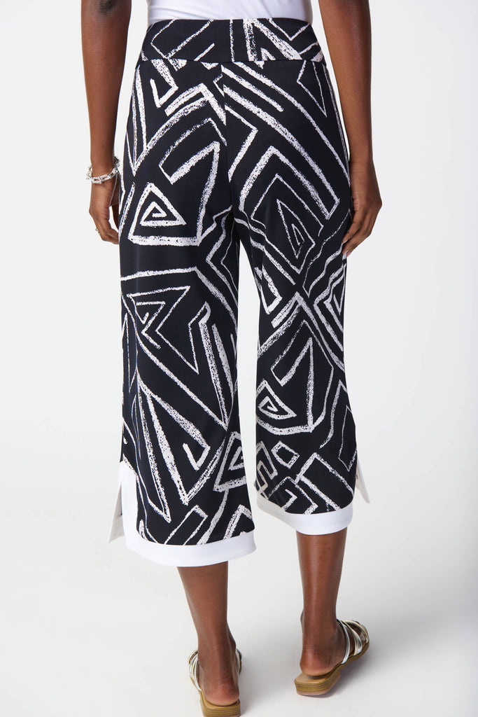 Abstract Print Silky Knit Culotte Pant (241280)