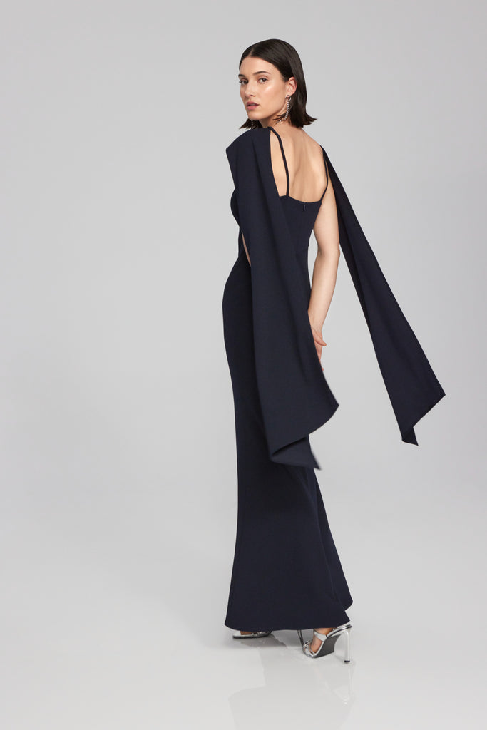 Scuba Crepe Trumpet Gown with Rhinestone Detail (JR1088)
