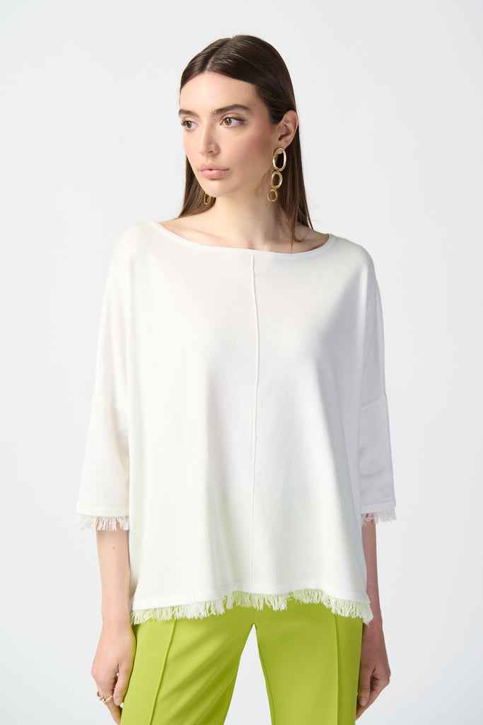 Soft Knit Poncho with Fringes (241933)