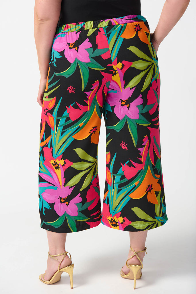Gauze Tropical Print Culotte Pants (242211)
