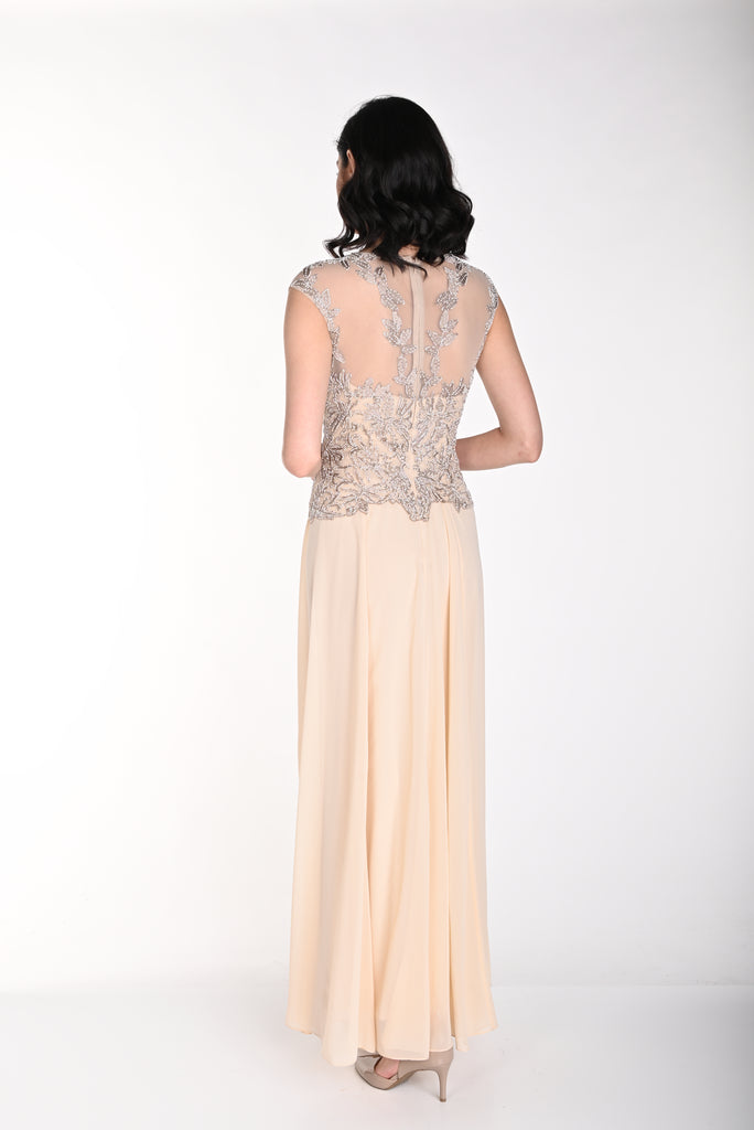 Beaded Champagne Gown (FL0120)