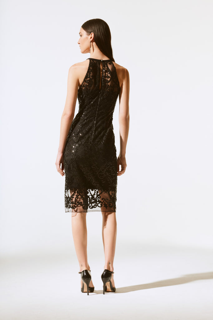 Sequins Lace Sleeveless Dress (JR1110)