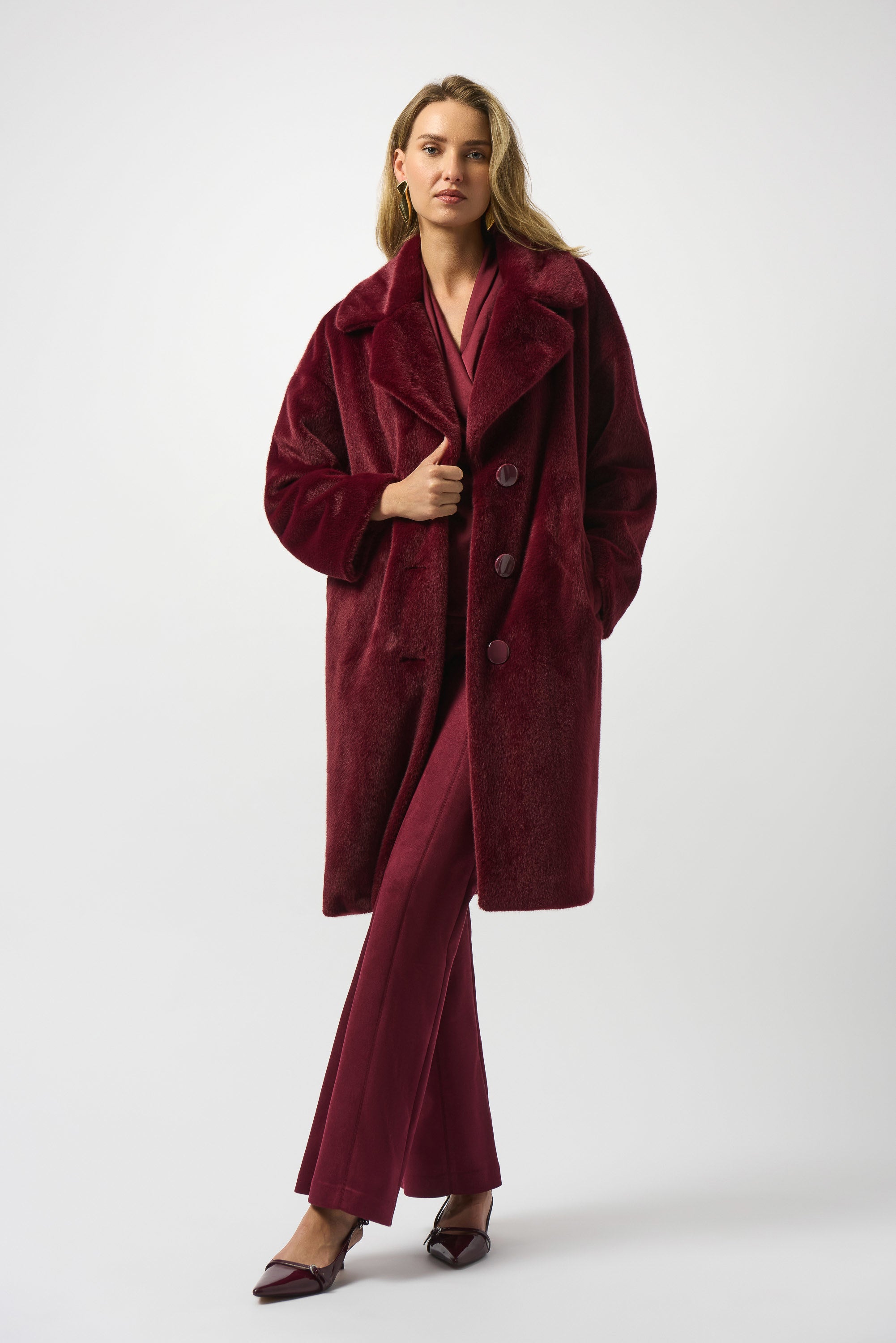 Faux Fur Straight Coat (243902F25)
