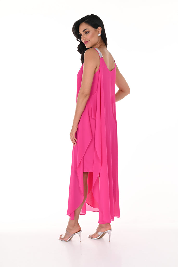 Chiffon Overlay Sleeveless Dress (FL0114)