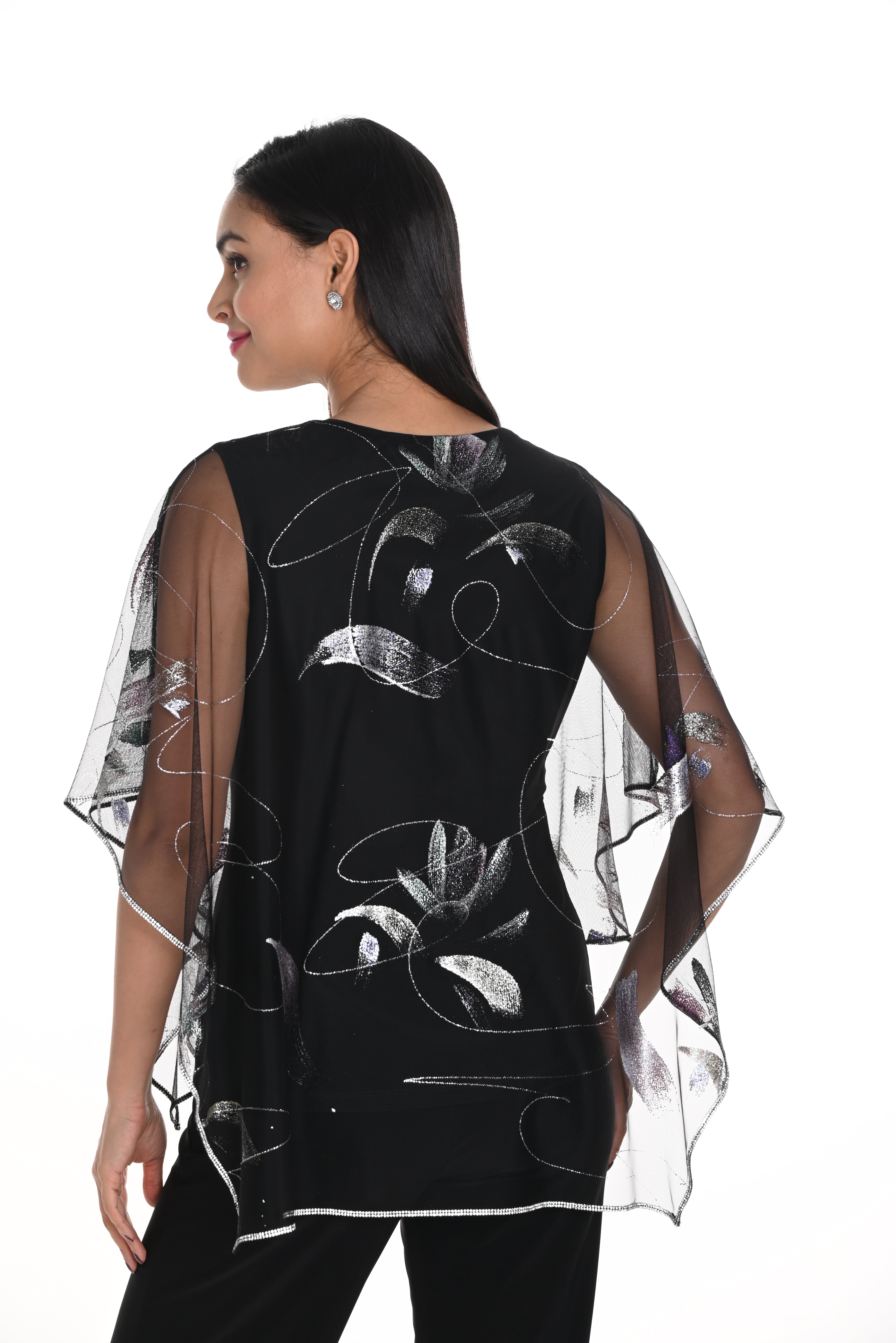 Black & Sheer Overlay Top (249132)