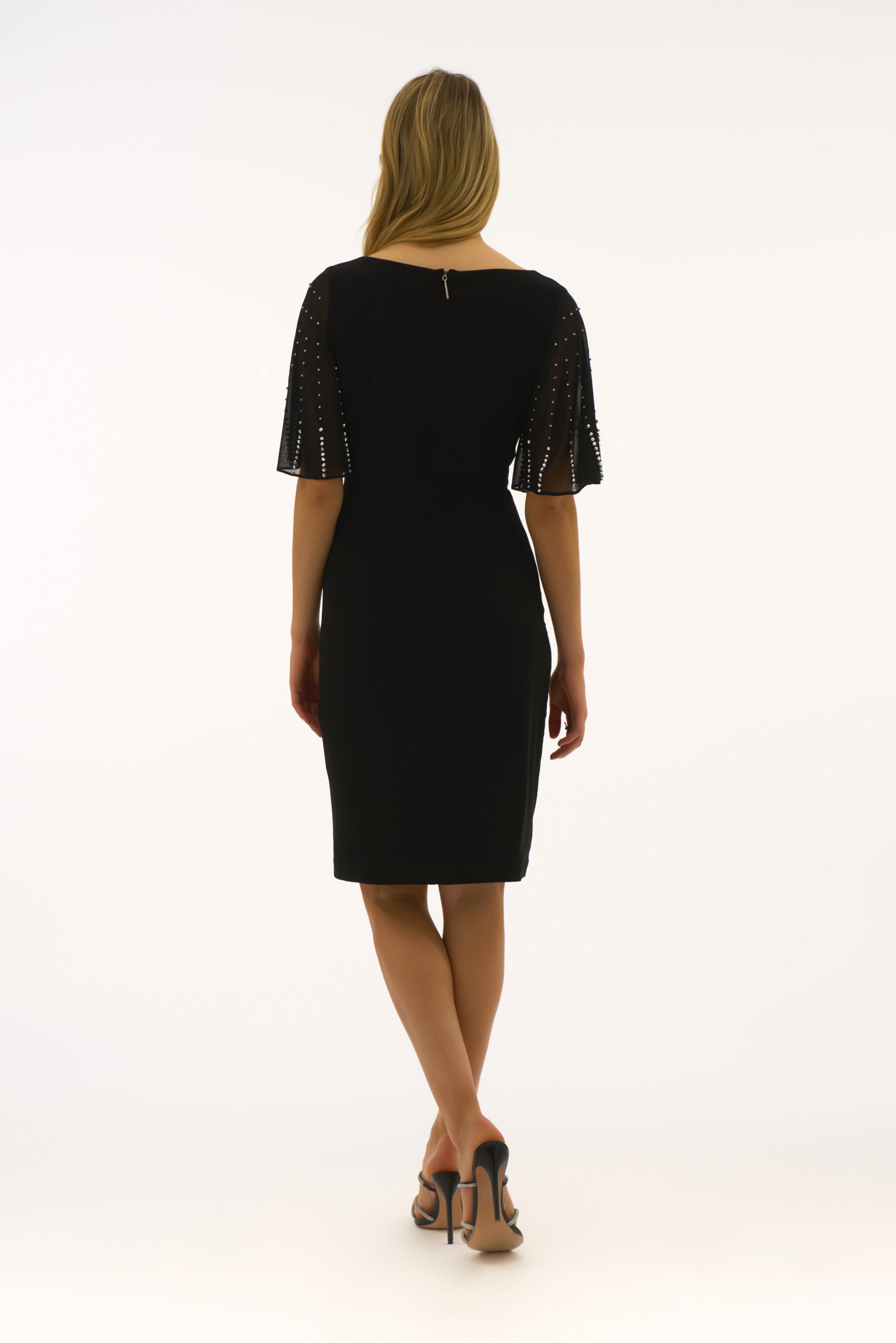 Silky Knit and Chiffon Sheath Dress (JR1132)