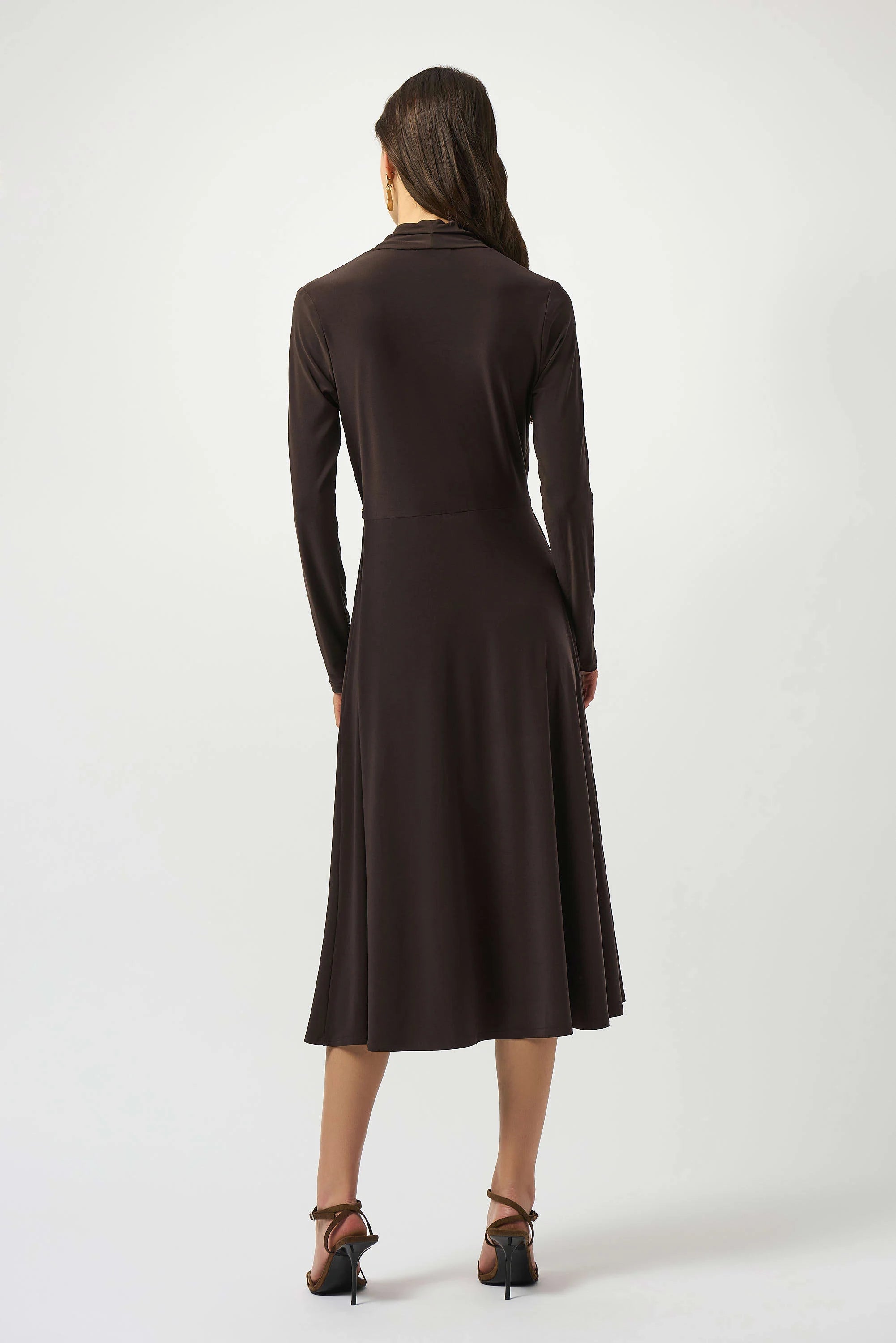 Silky Knit Fit and Flare Wrap Dress (253235)
