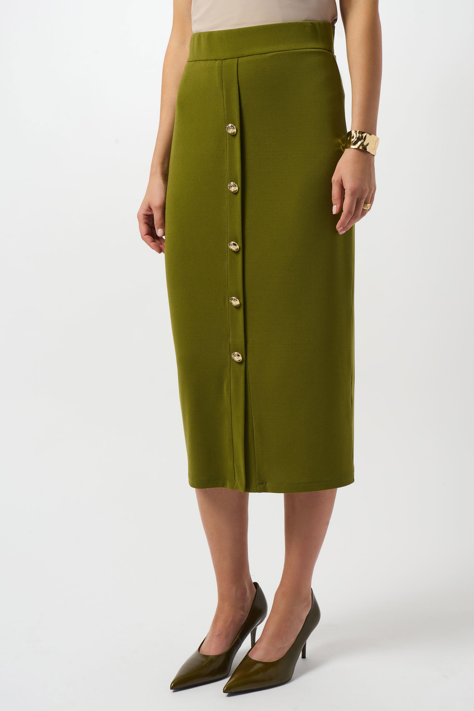 Moss Crepe Pull-On Pencil Skirt (253262)
