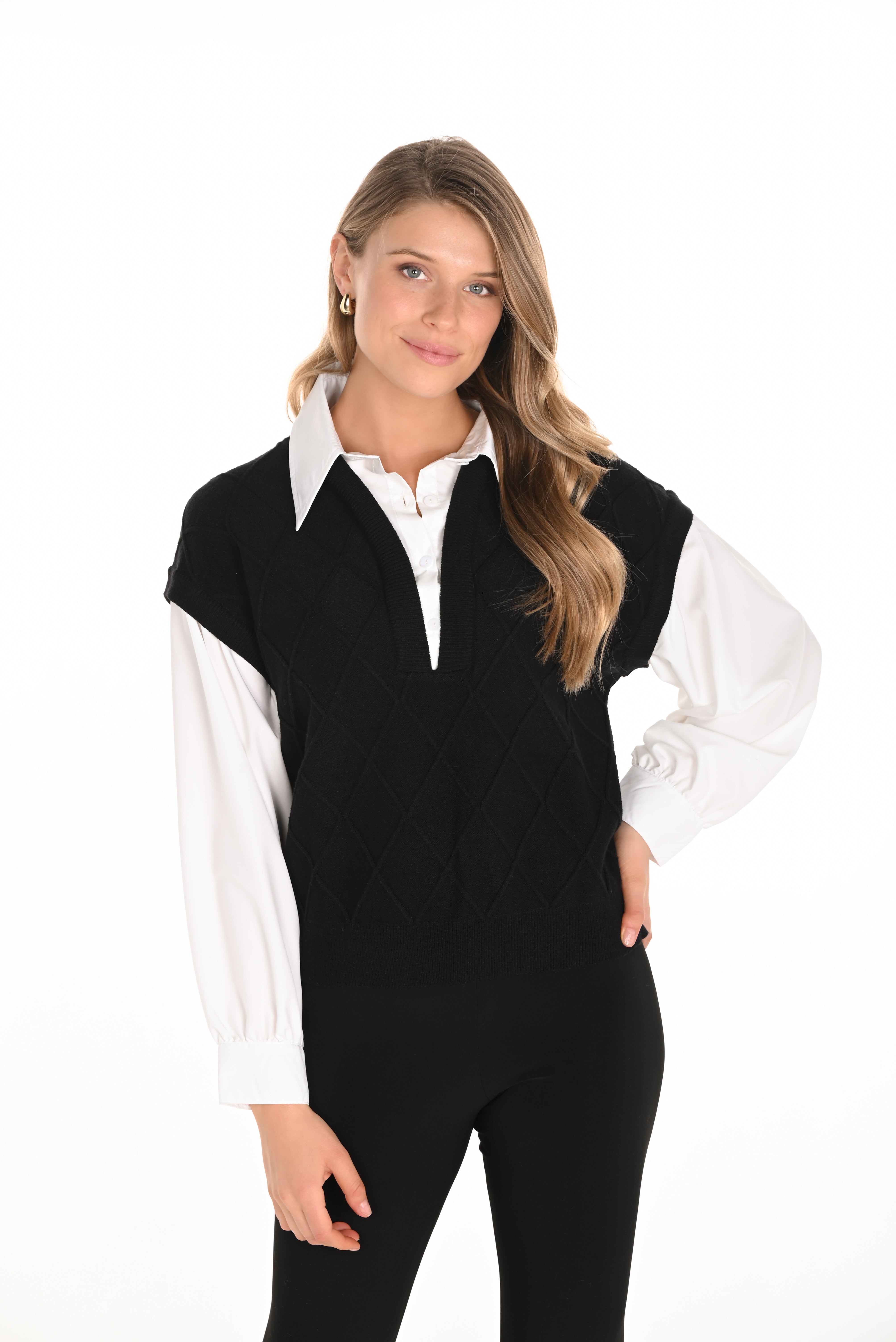 Sweater Vest Fooler Top (253828)
