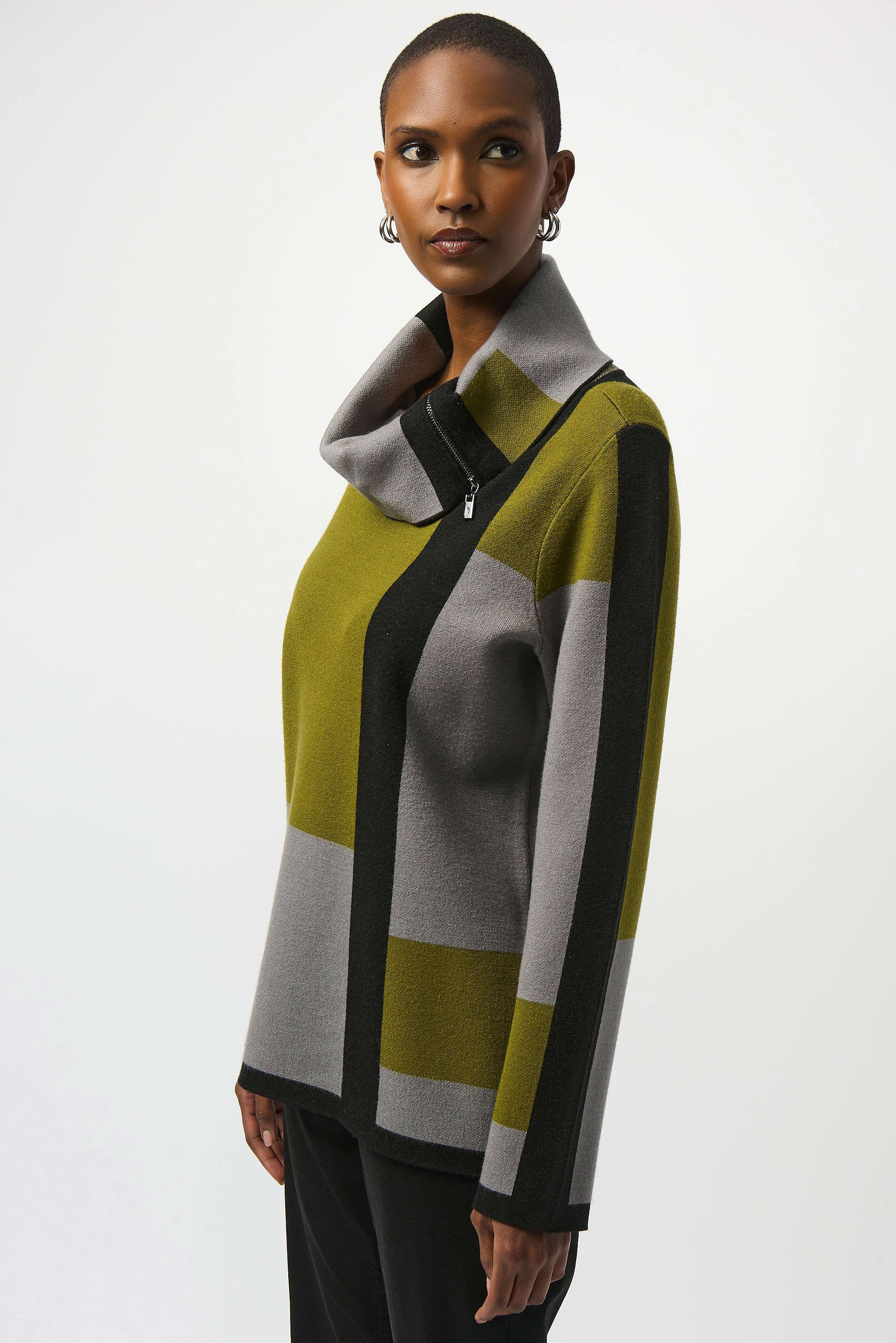 Jacquard Sweater Colour Block Pullover (253911)