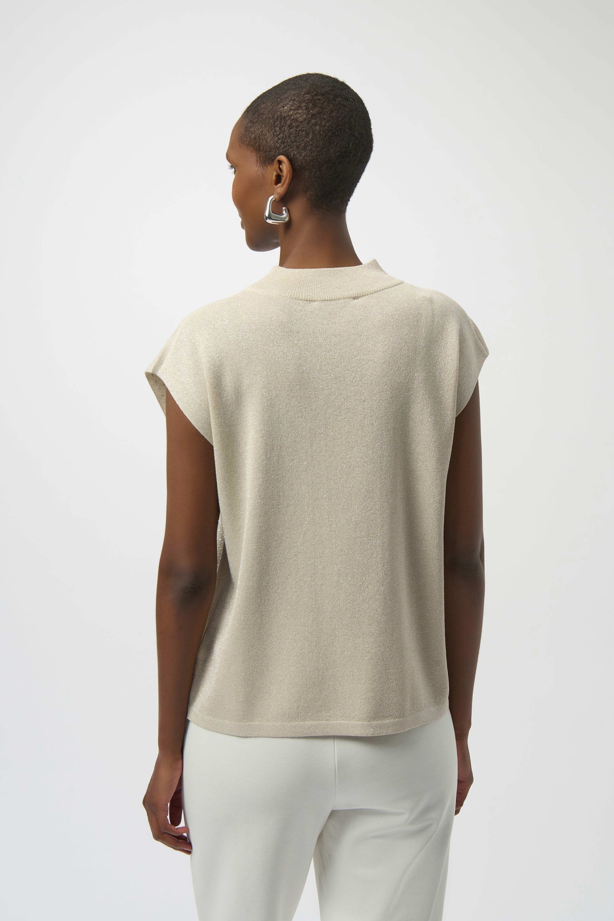 Sweater Knit Sleeveless Pullover with Iron-On Detail (254935)