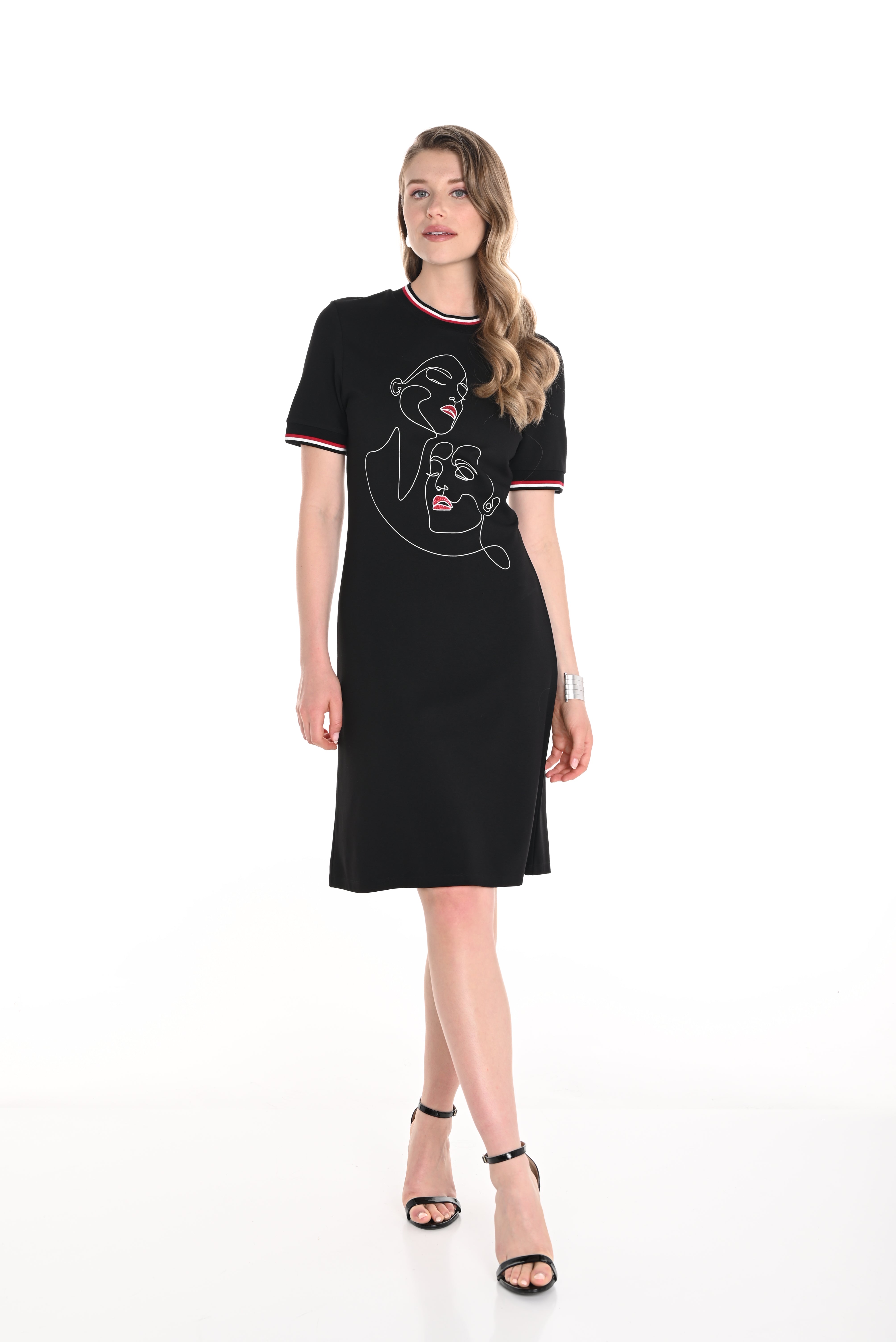Face Print T Shirt Dress (256819U)
