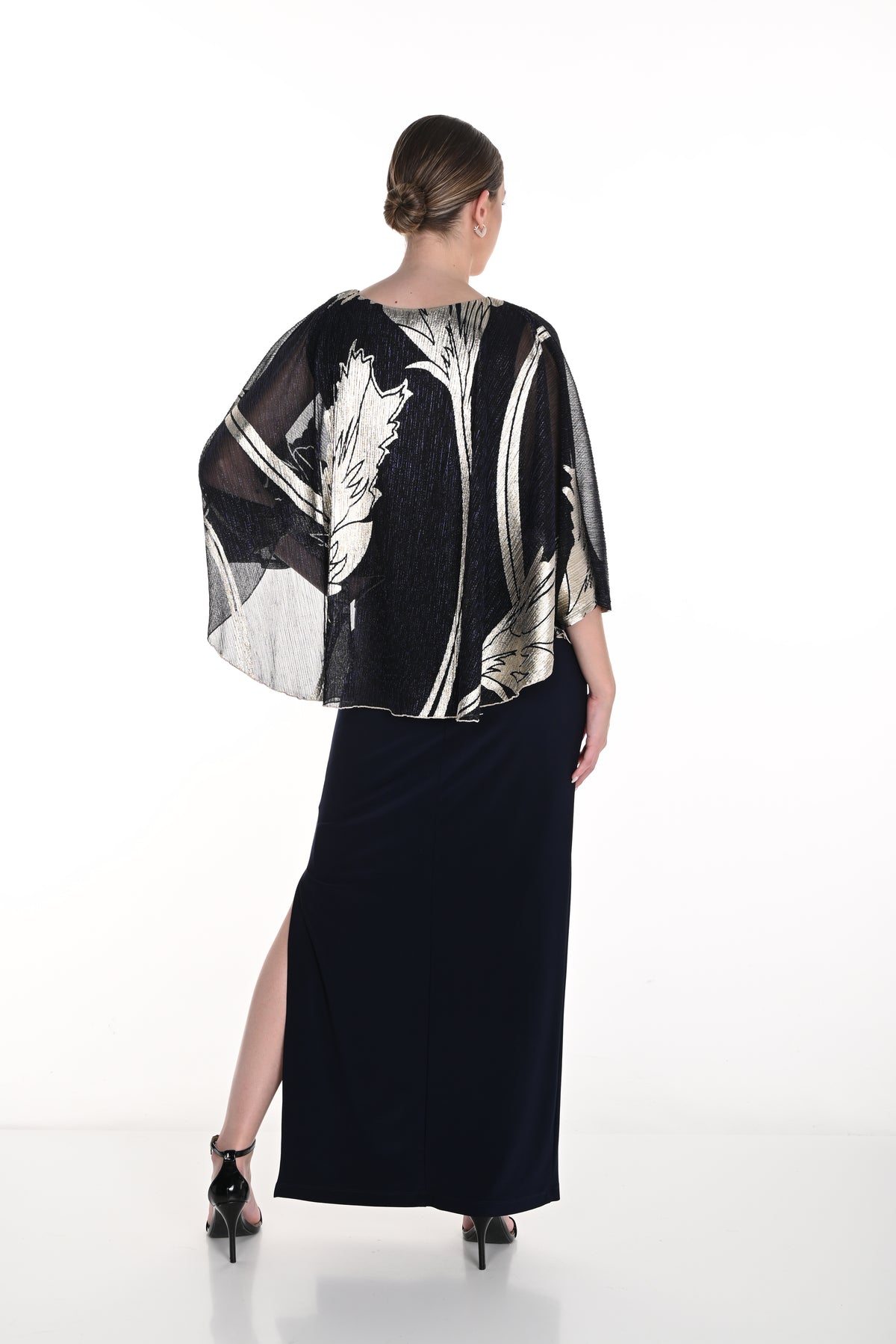 Adelaide Navy Overlay Gown