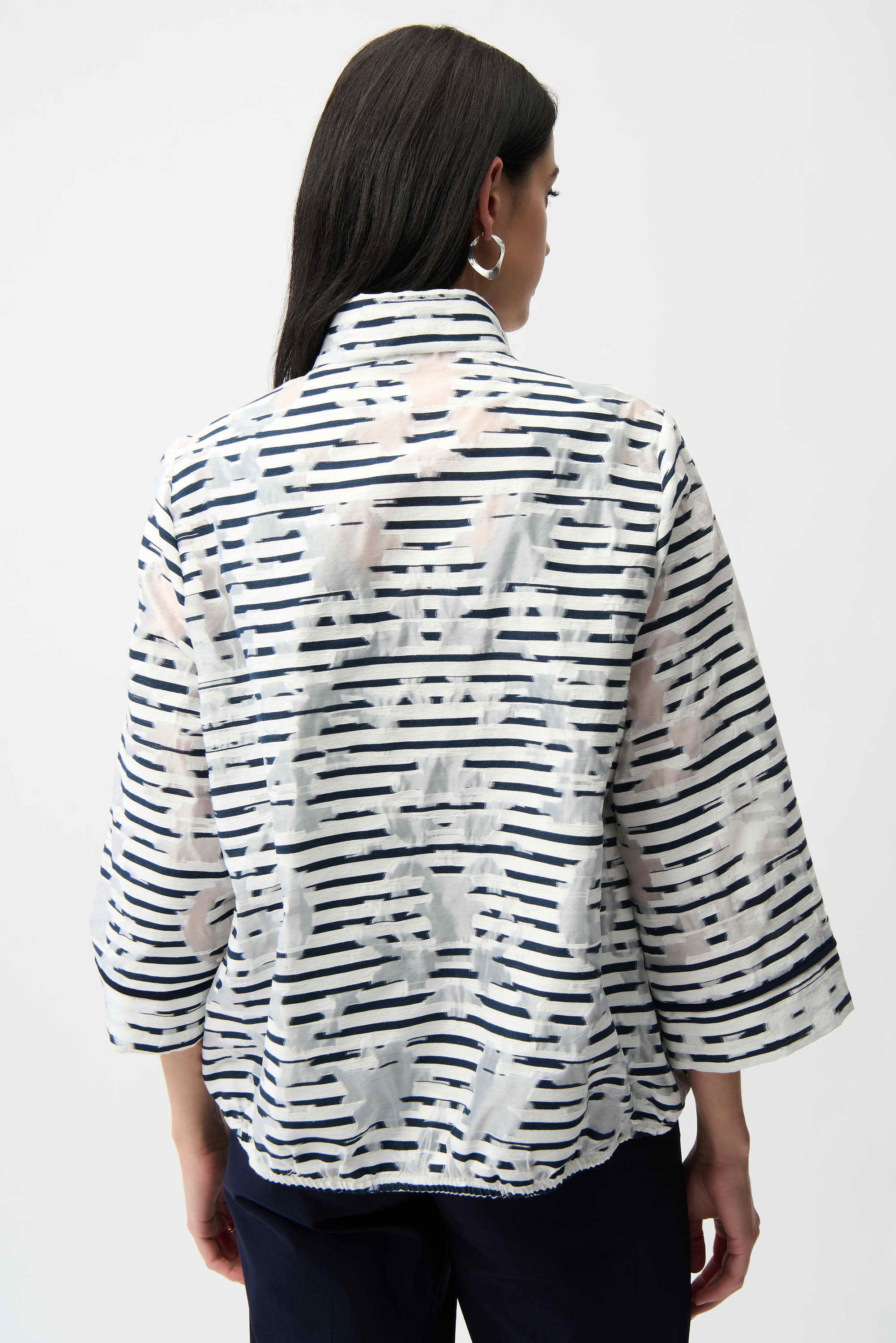 Jacquard Organza Stripe Bomber Jacket (261094)