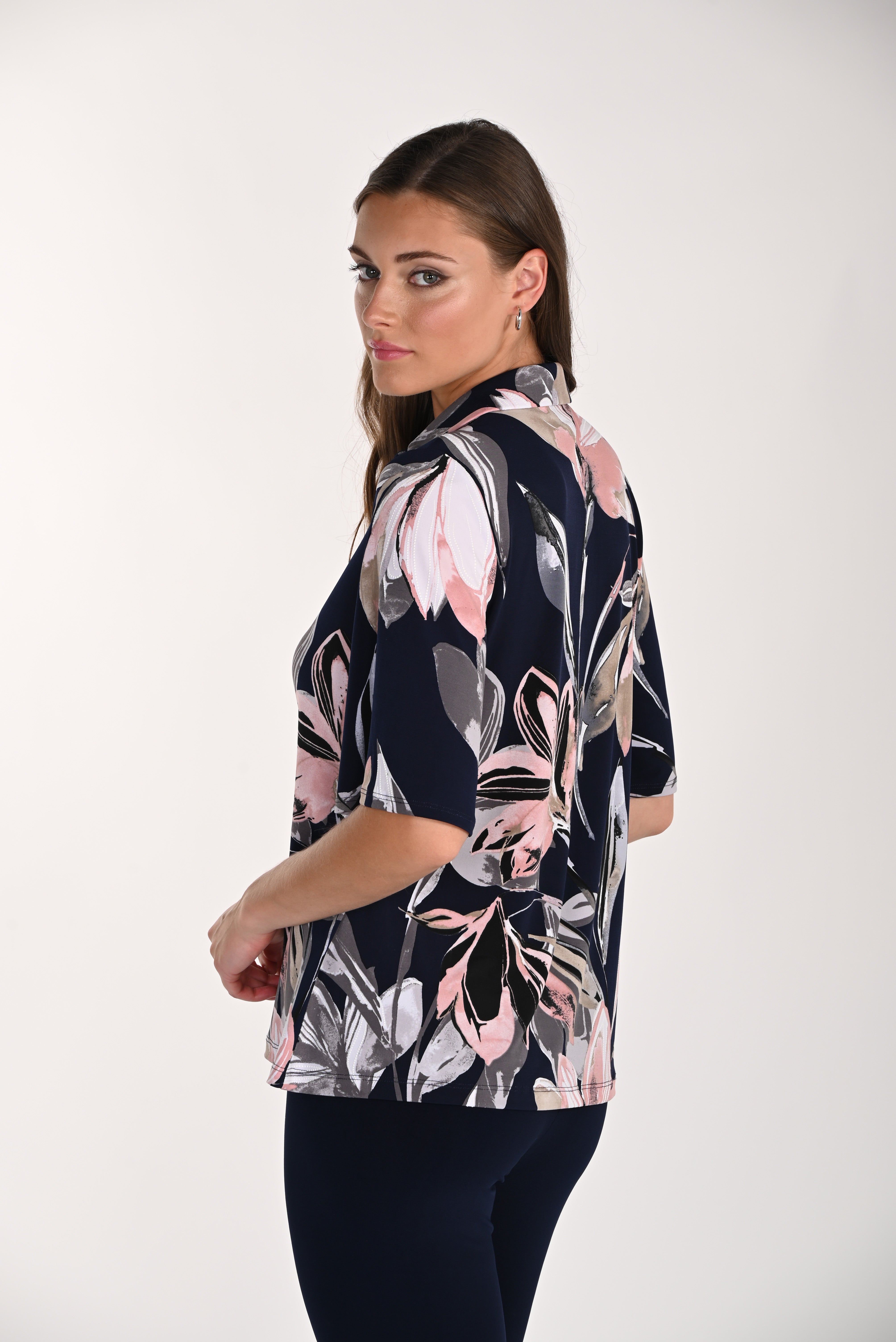 Floral Zip Front Top (261136)