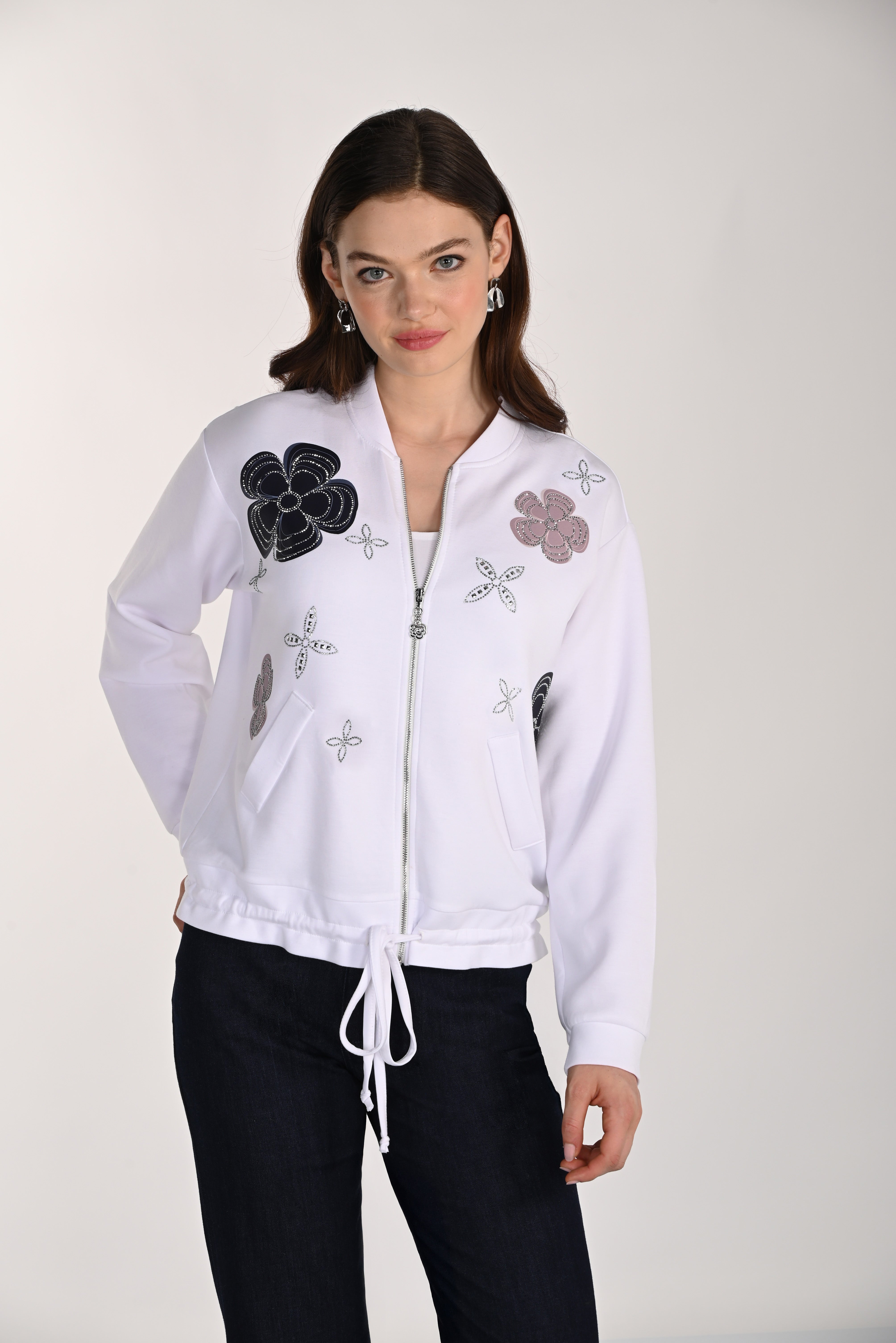 Embellished Floral Bomber Jacket (261151)