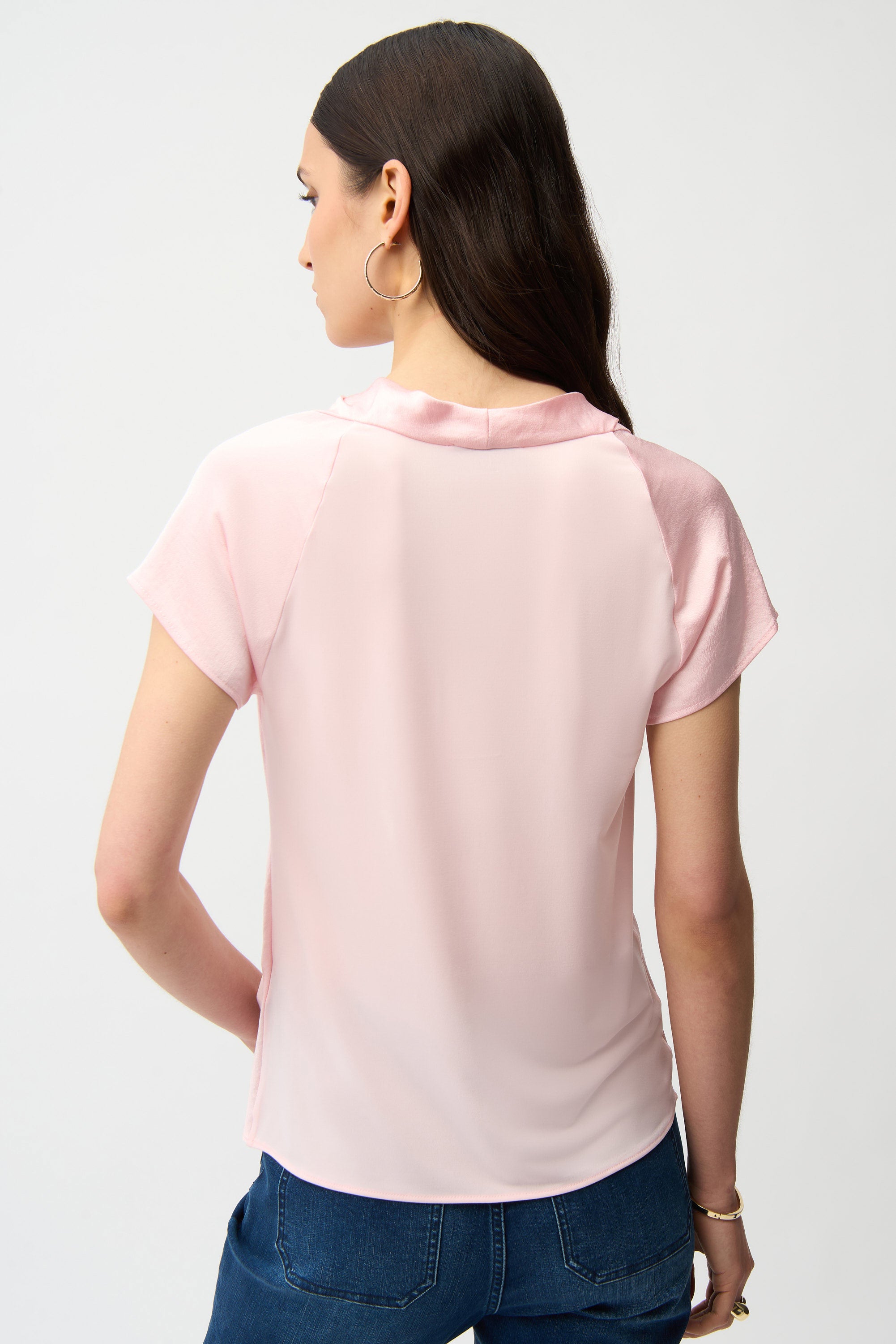 Recycled Satin Top With Cowl Neckline (261195)