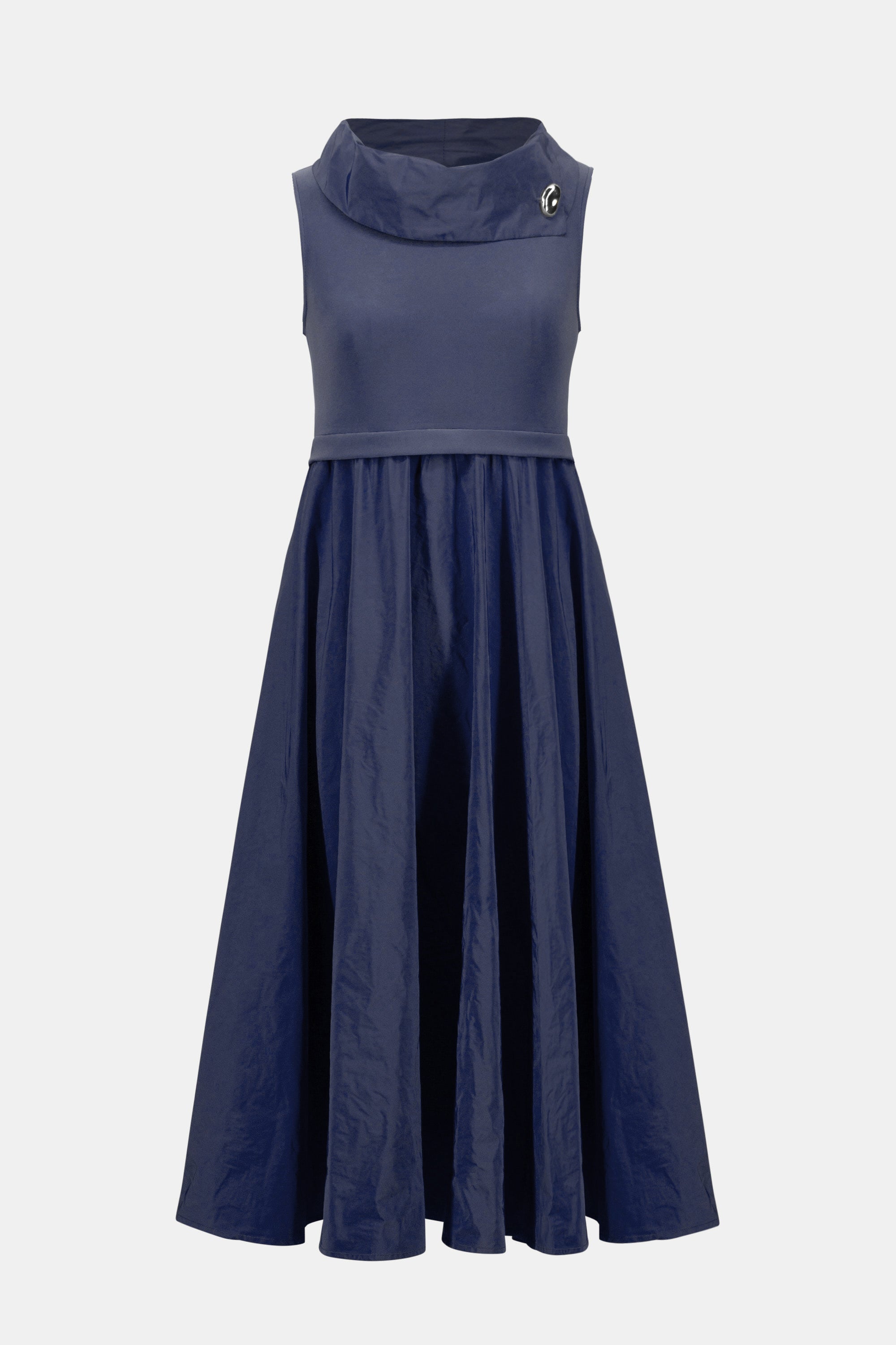 Silky Knit And Memory Fit and Flare Dress With Shawl Collar (261274)