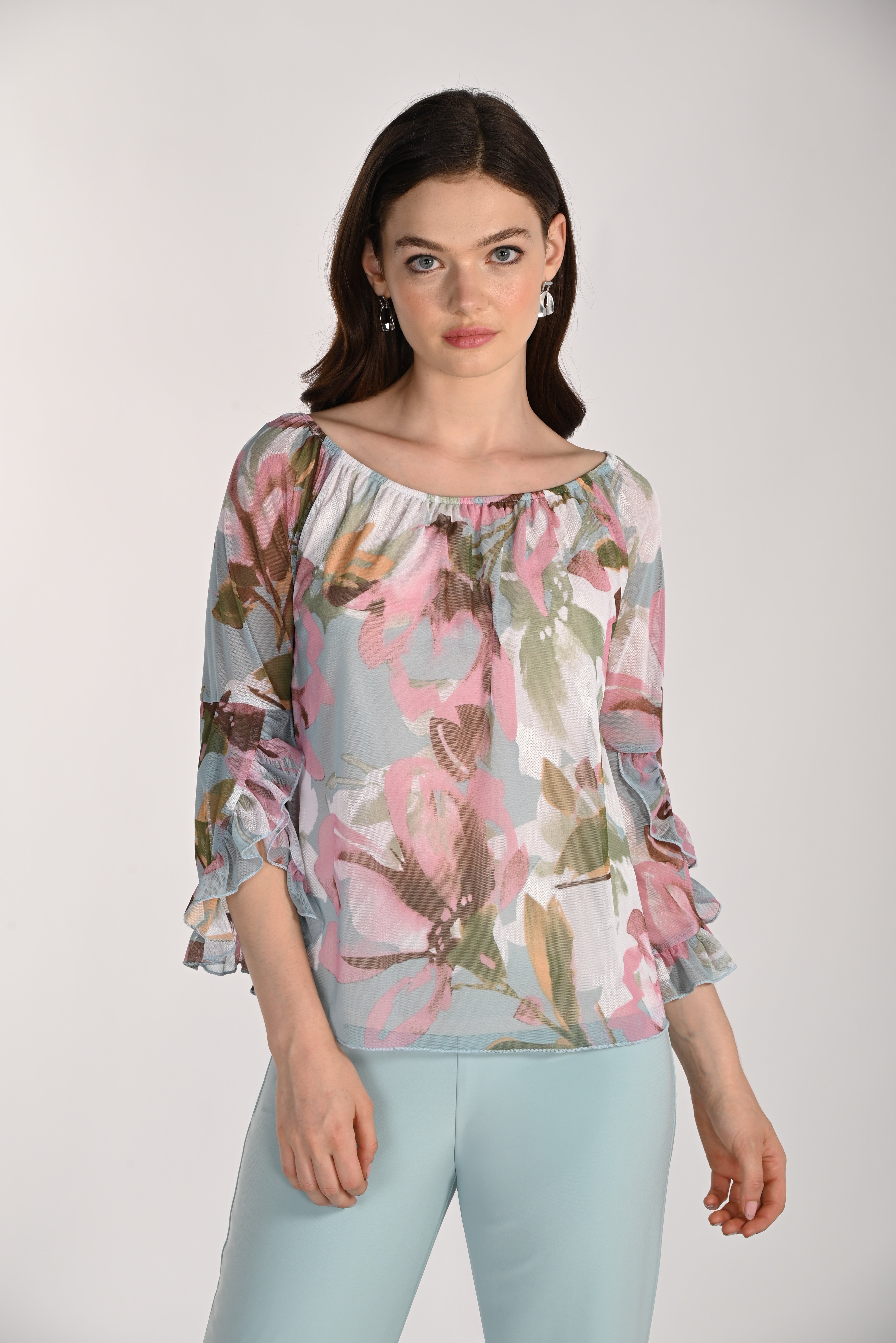 Floral Bell Sleeve Top (261361)