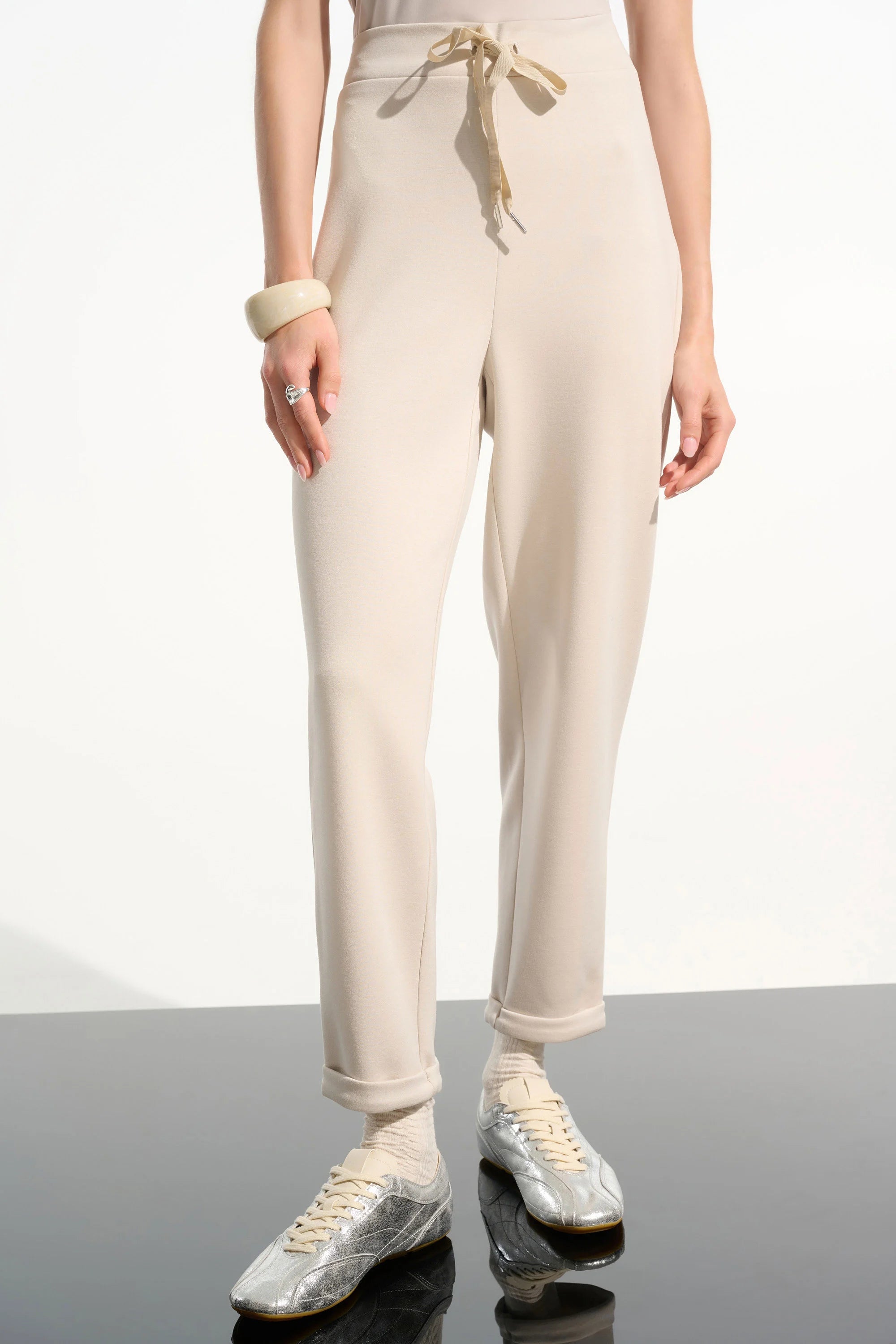 Scuba Jersey Pull-On Jogger Pants With Drawstring Waist (261606)