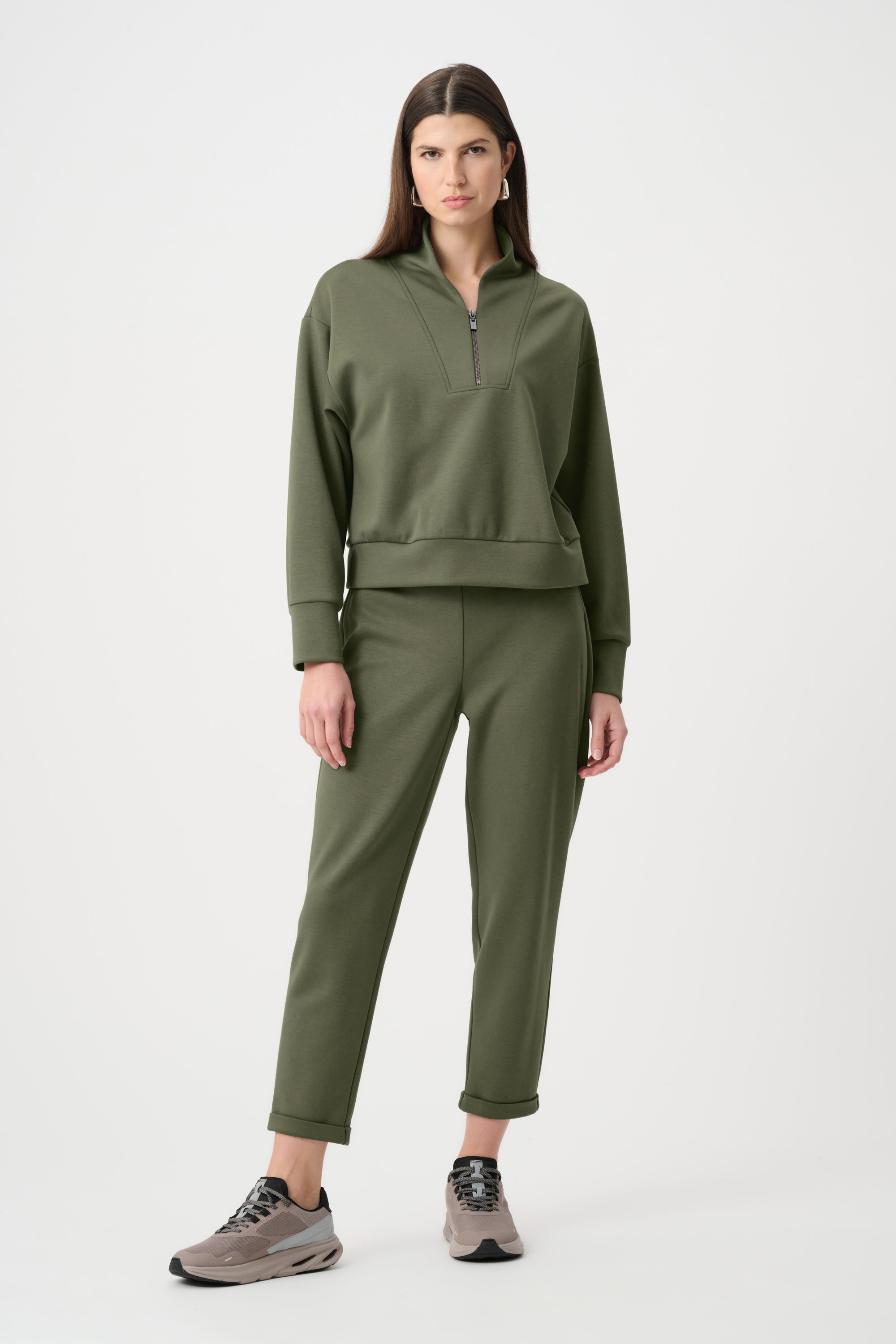 Scuba Jersey Pull-On Jogger Pants With Drawstring Waist (261606F26)