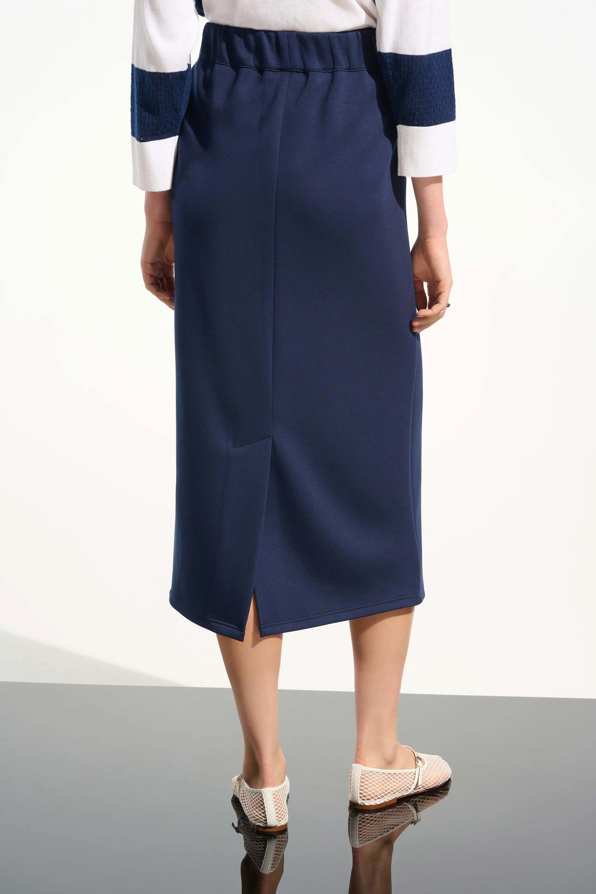Scuba Jersey Pull-On Skirt With Drawstring Waist (261608)