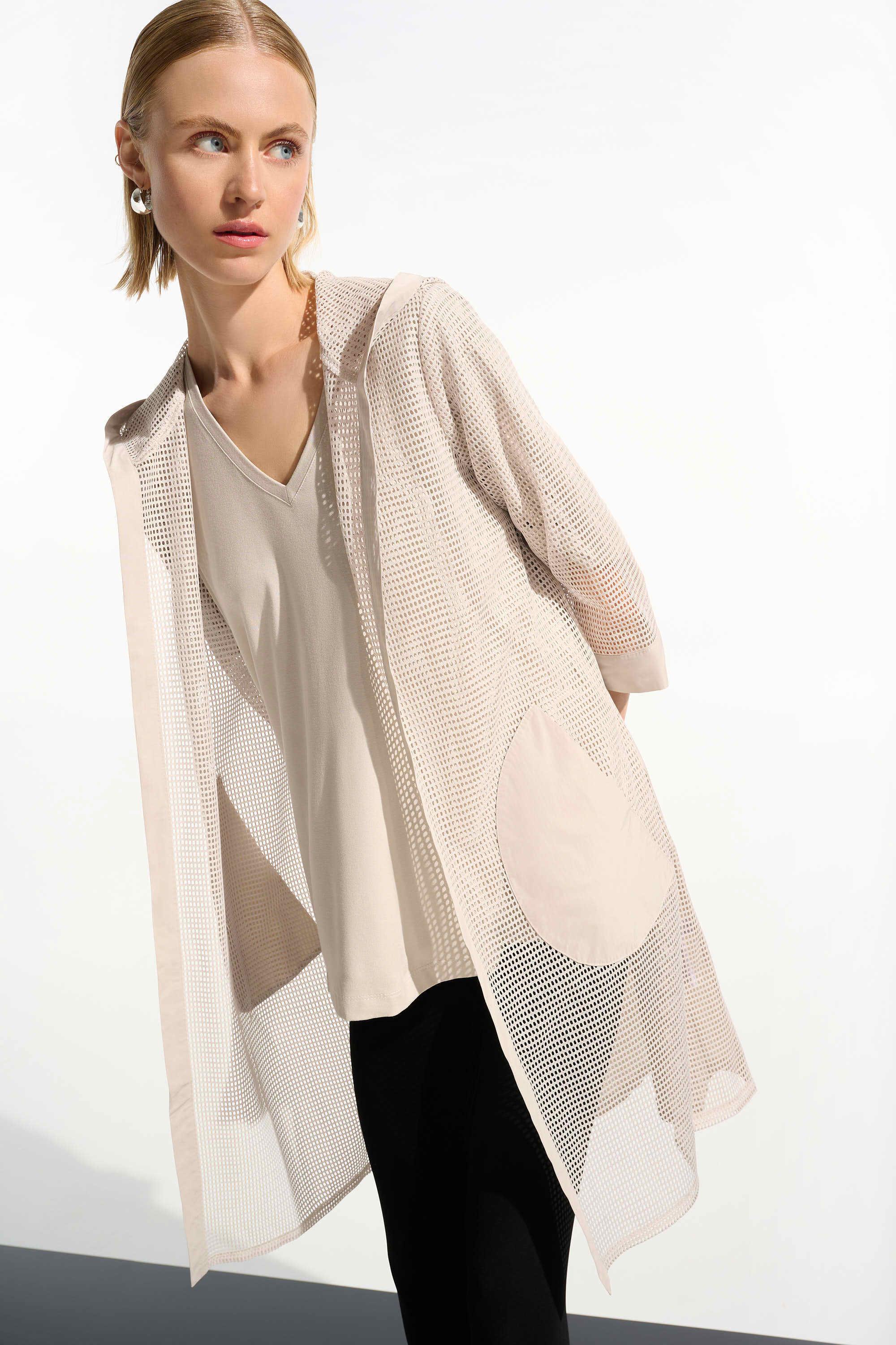 Memory and Mesh A-Line Cover-Up With Hood (261620)
