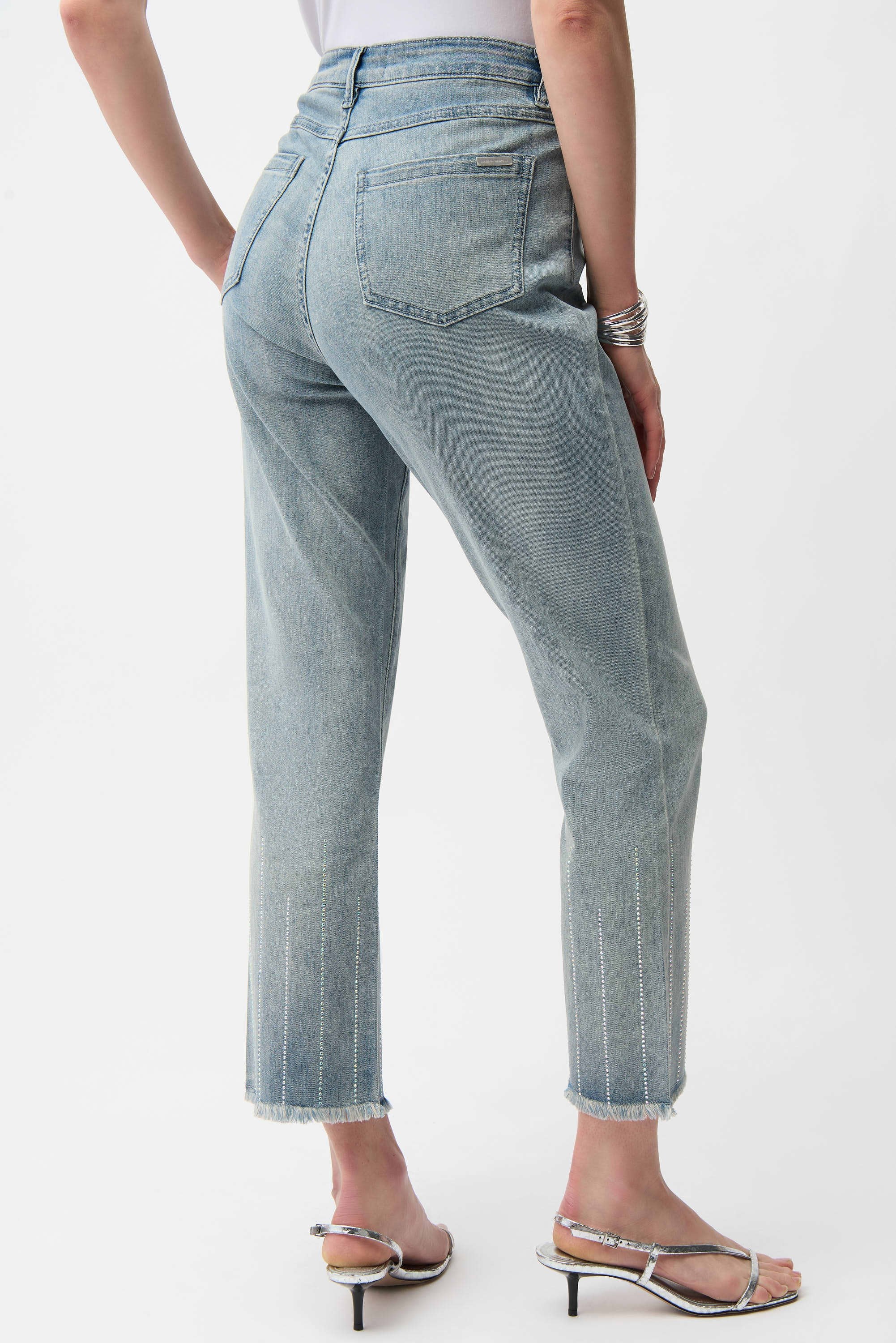 Straight Crop Jeans With Rhinestones (261945)