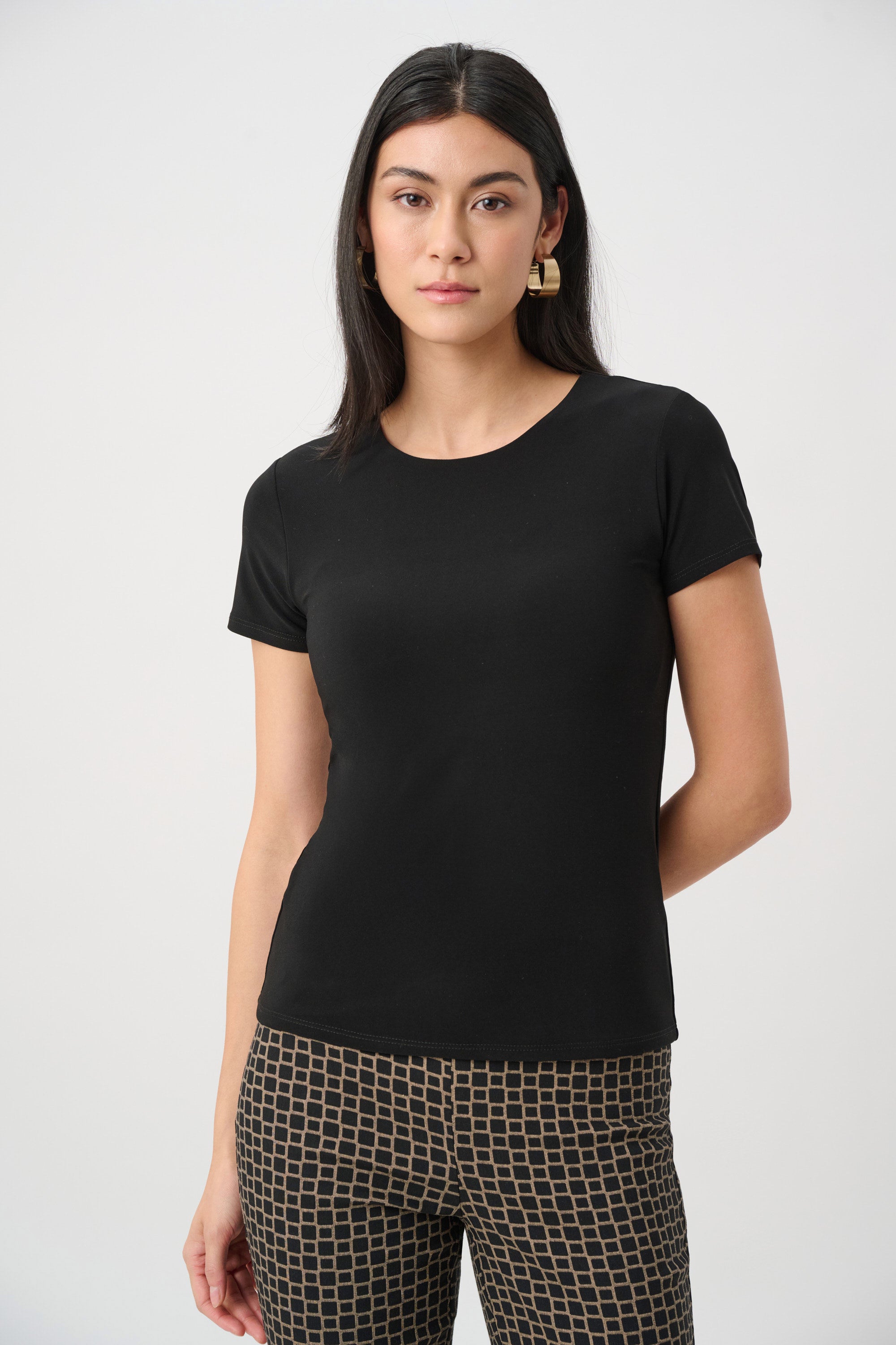 Silky Knit Fitted T-Shirt (262238F26)