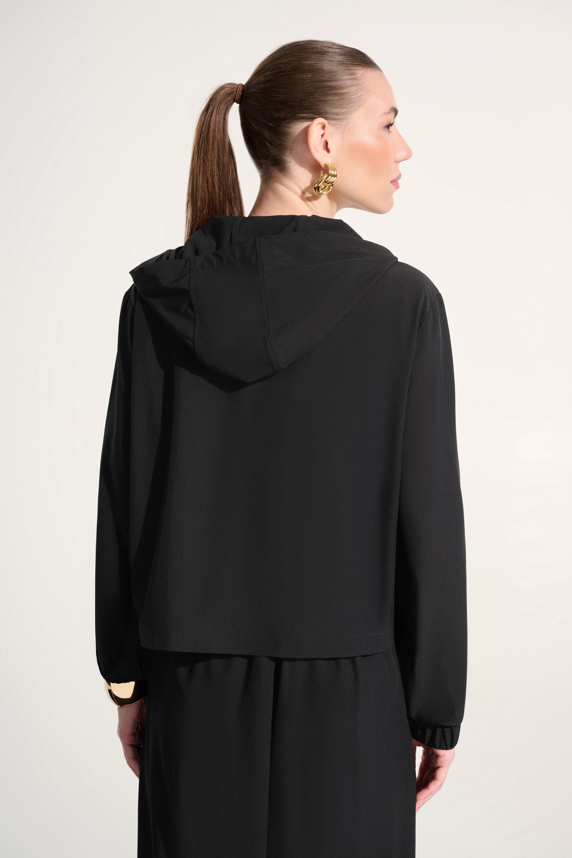 Stretch Woven Hooded Boxy Utility Jacket (262621)