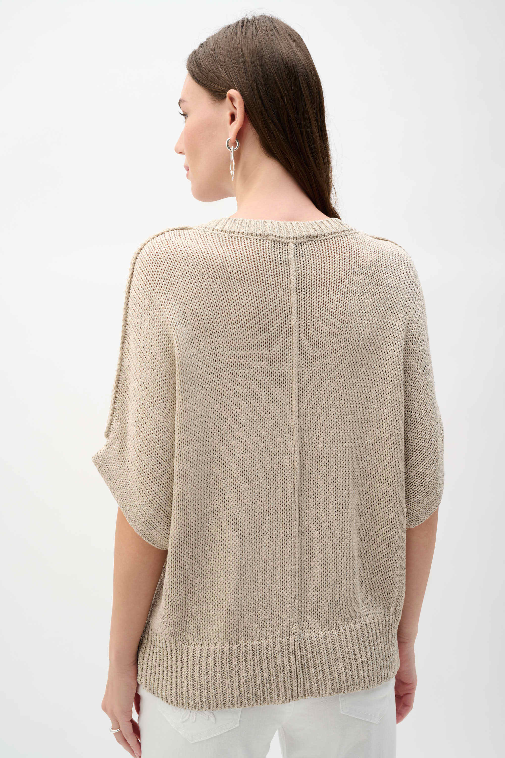 Viscose and Lurex Sweater Knit Relaxed Top (262925)
