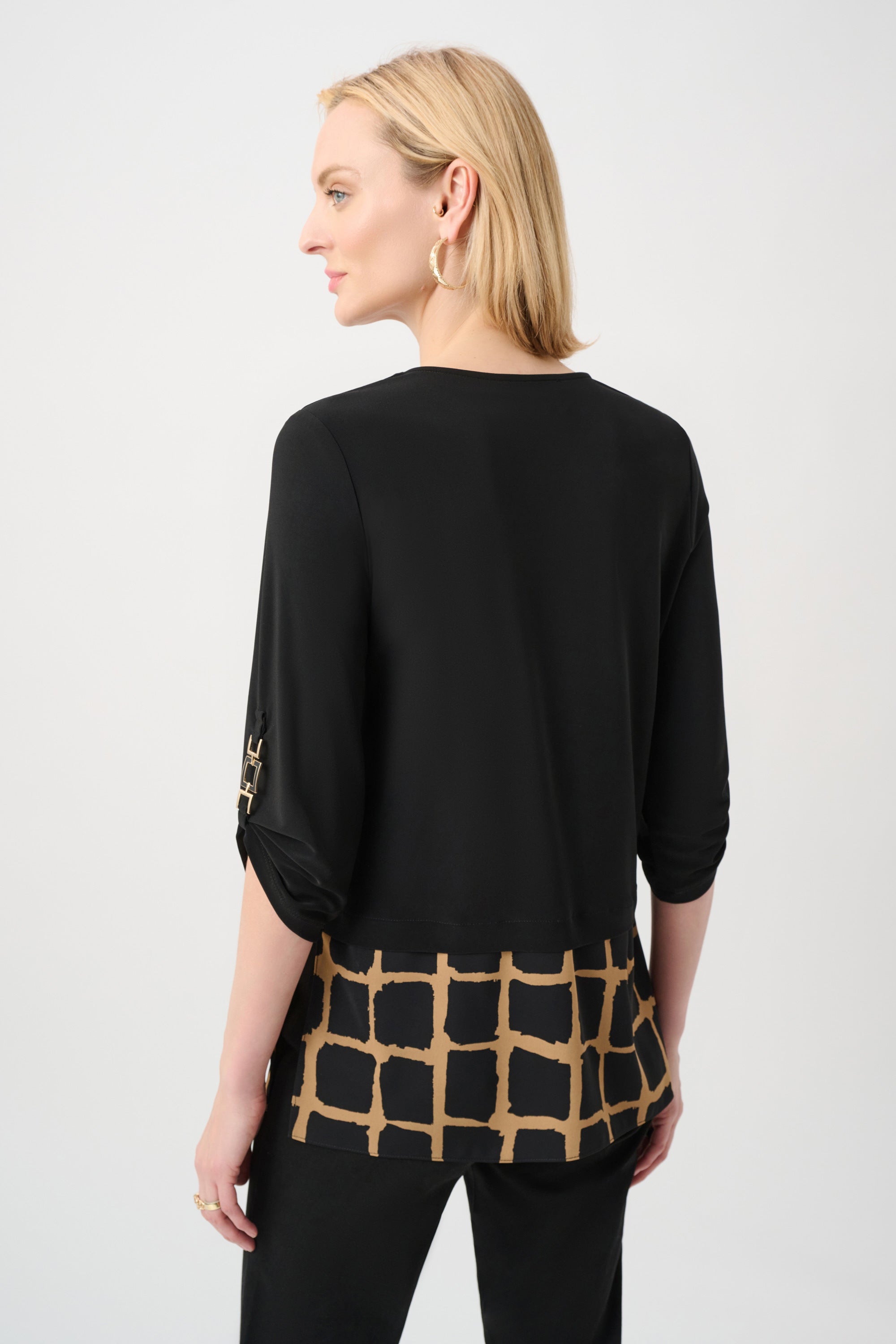 Silky Knit Abstract Print Straight Tunic (263094)