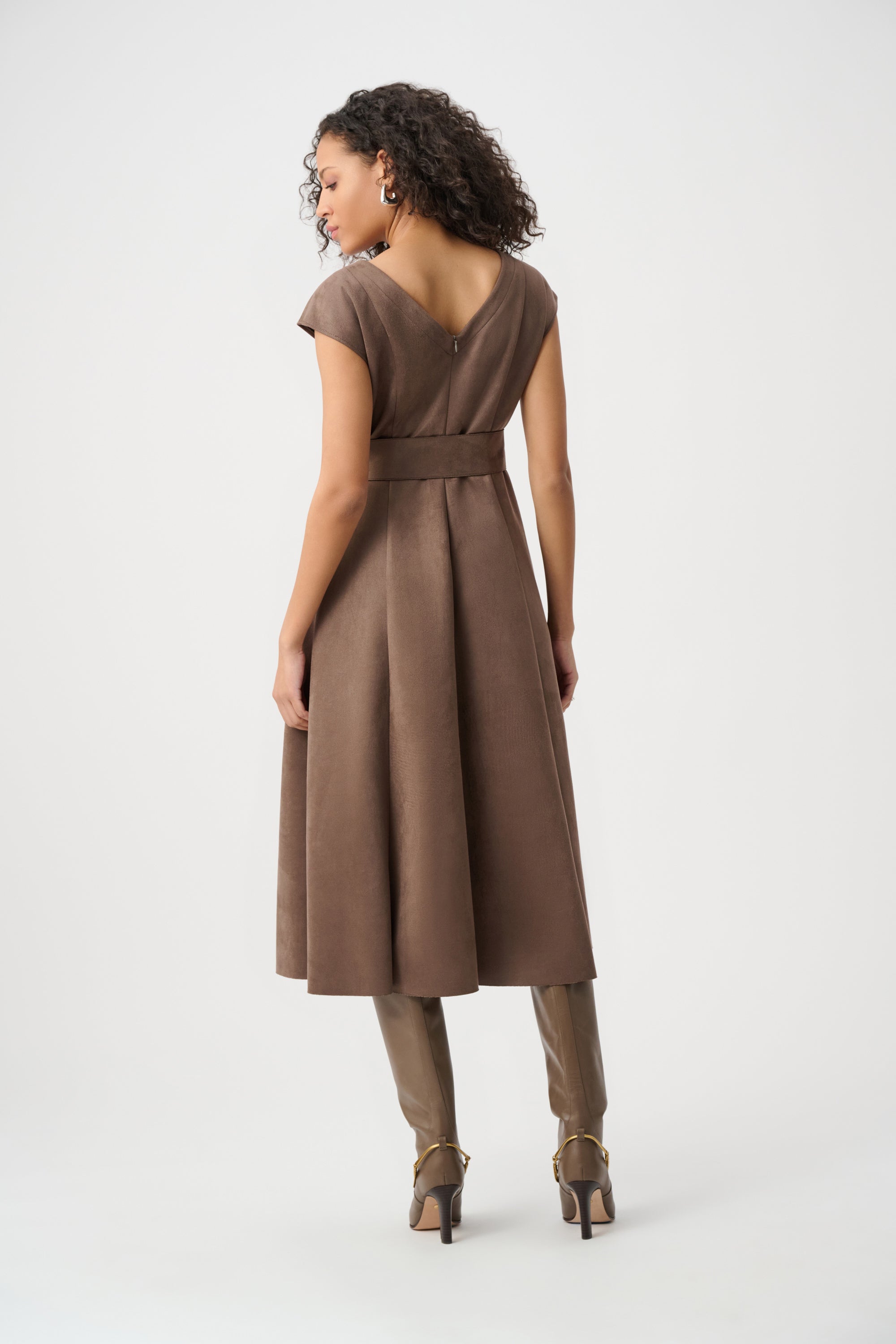 Scuba Suede Fit-and-Flare Dress (263105)