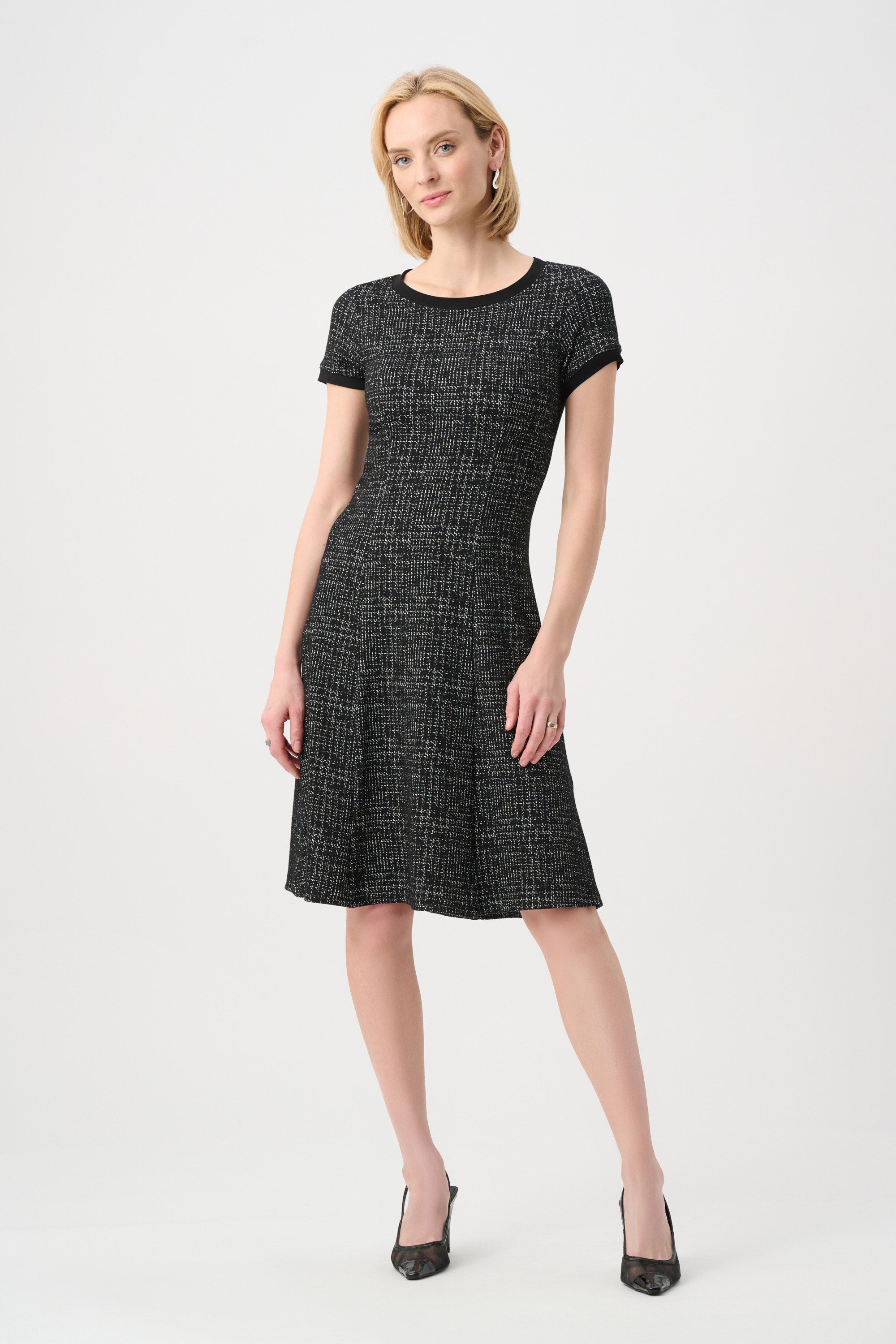 Lurex Jacquard Check A-Line Dress (263131)
