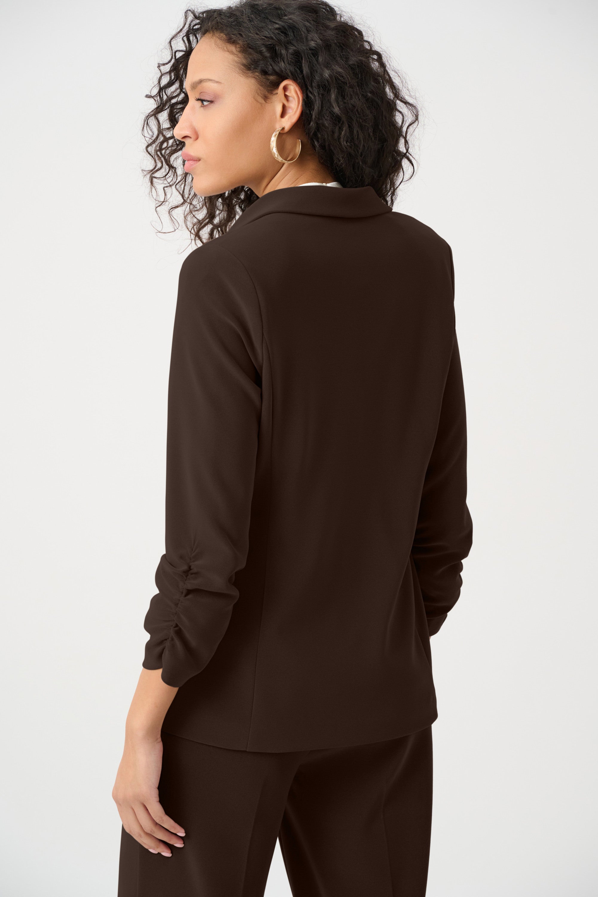 Melange Silky Knit Straight Blazer (263144)